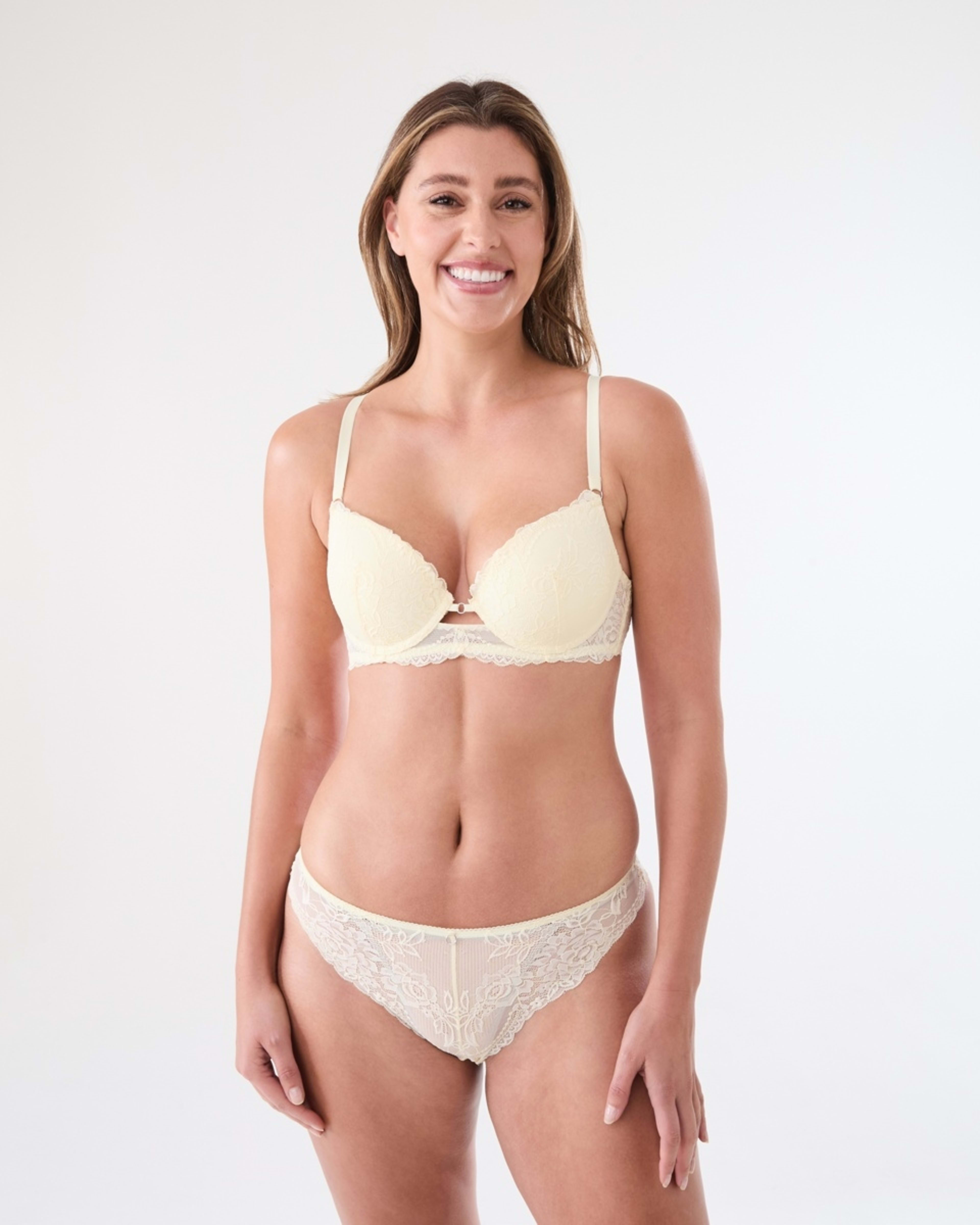 6 Co-ordinated Lace Push-Up Bra LEMON ICING, 6 of 6