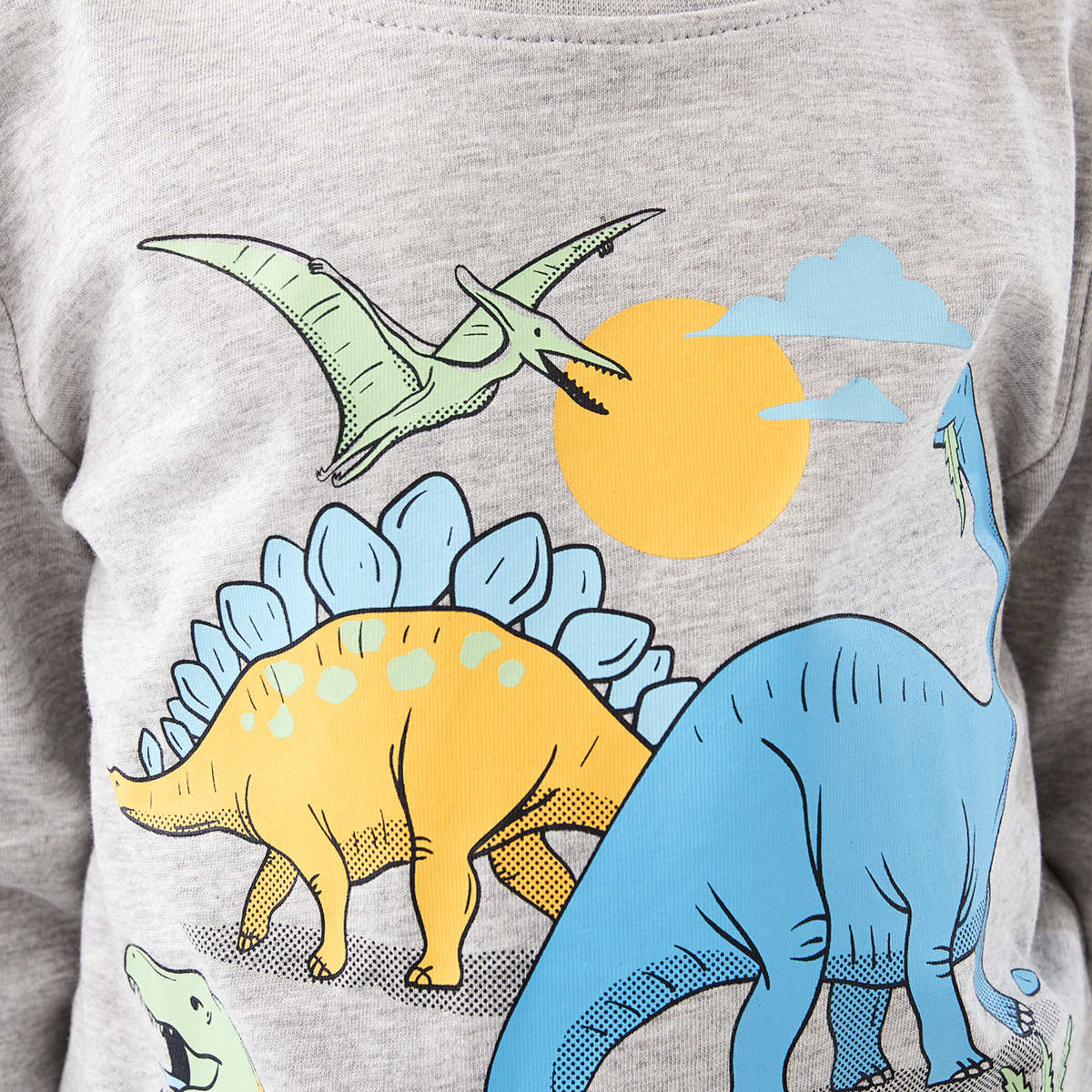 4 Long Sleeve Print T-shirt Grey Dino, 4 of 8