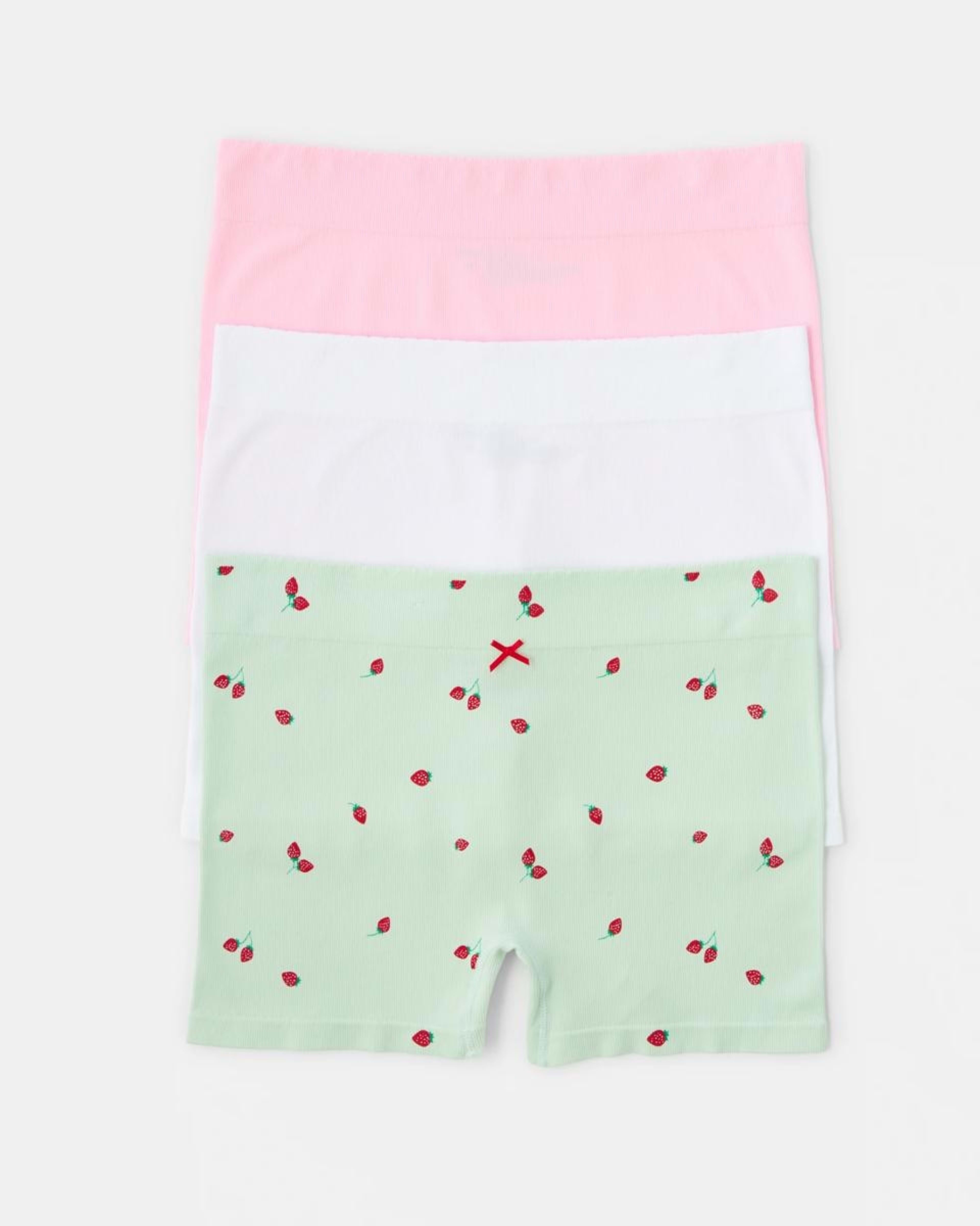 1 3 Pack Seamfree Rib Boyleg Shorties BERRY, WHITE, PINK LADY, 1 of 6