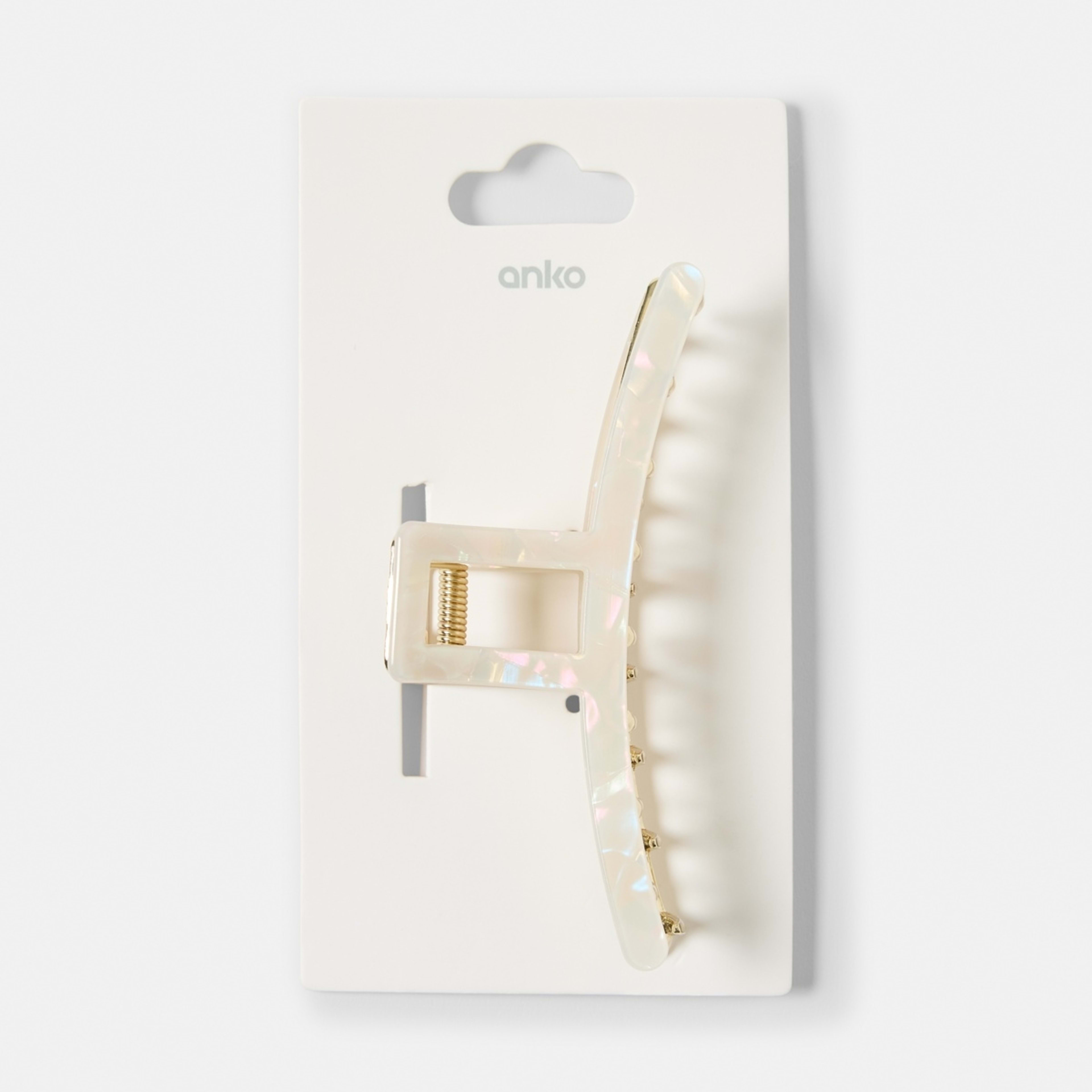 4 White Resin Claw Hair Clip White, 4 of 4