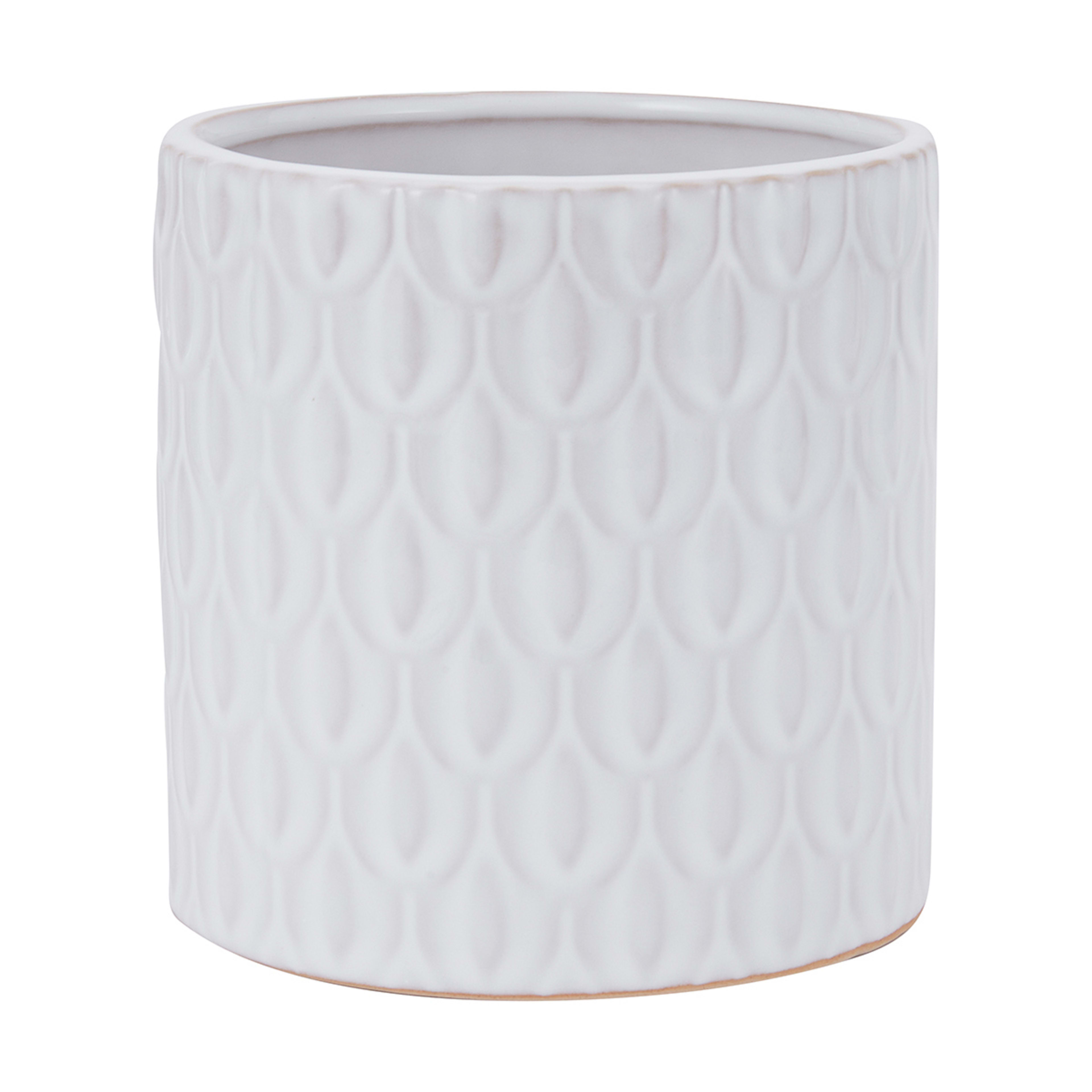 1 White Scalloped Pot - Small