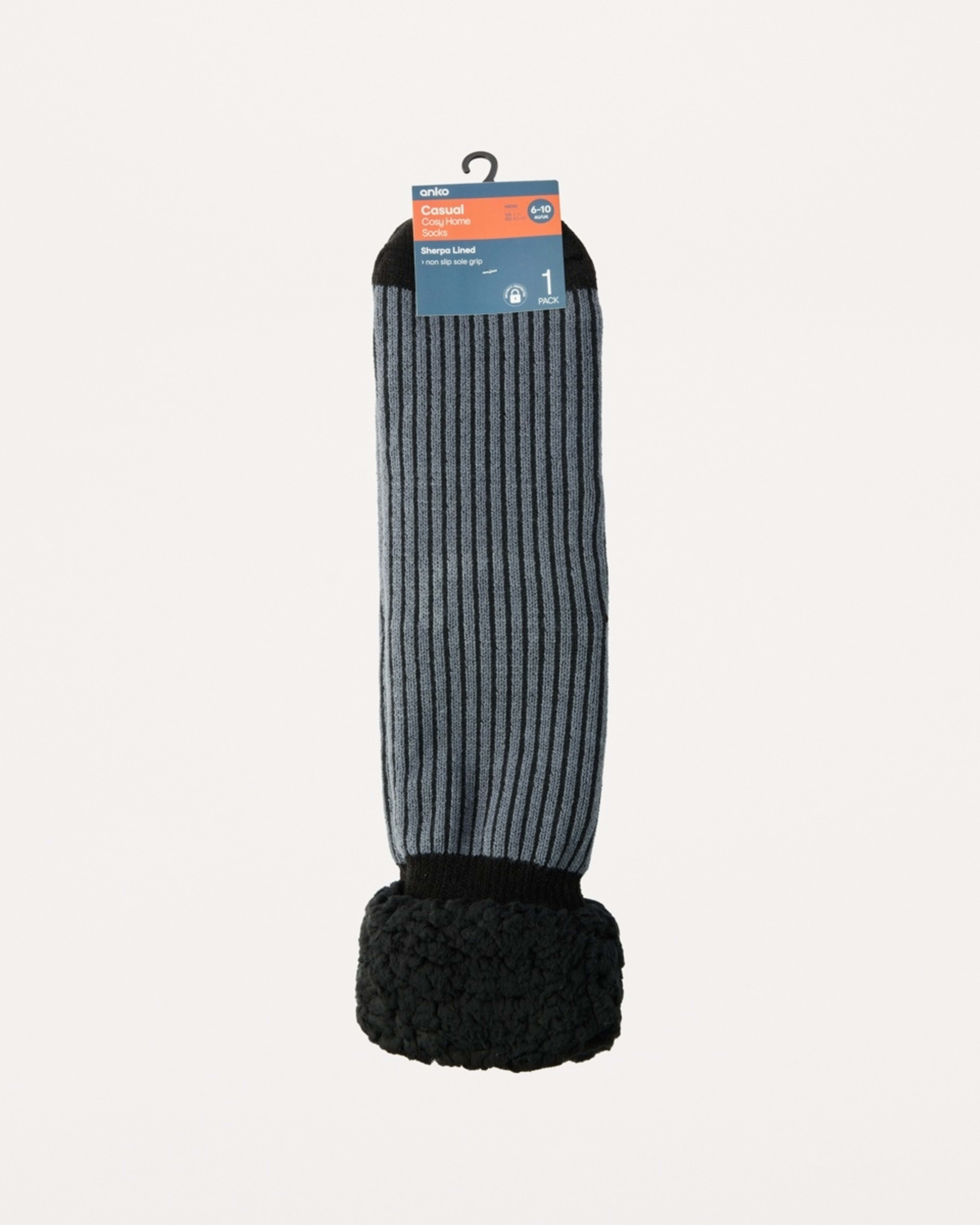 3 Sherpa Lined Home Socks Ombre Rib Sock, 3 of 3