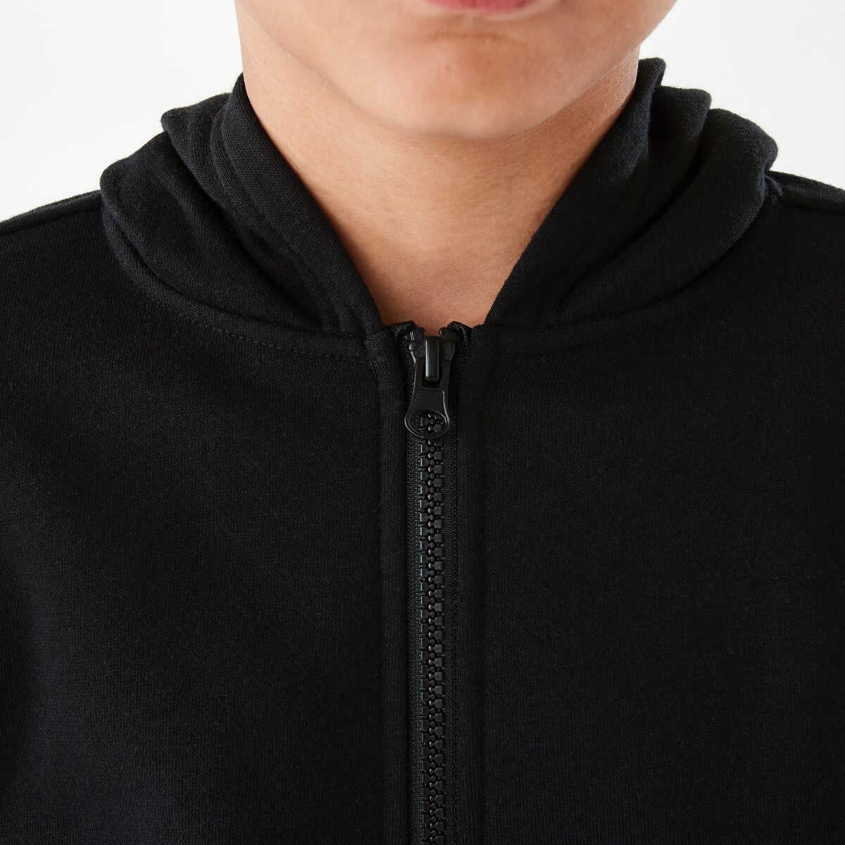 Black Zip Through Hoodie