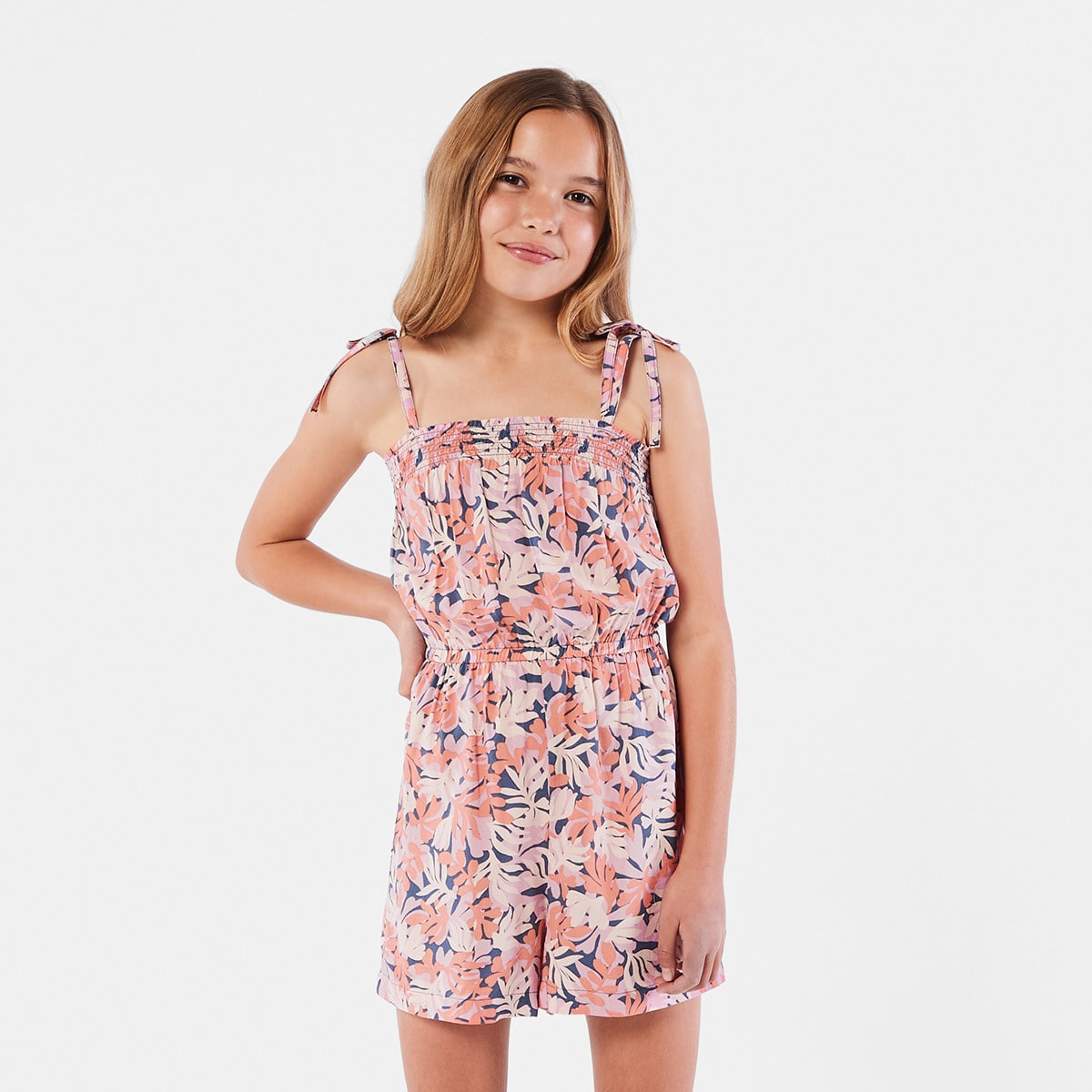Sleeveless Shirred Tie Playsuit - Kmart