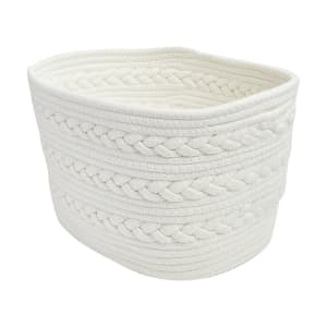 Rectangle Braid Rope Basket - White