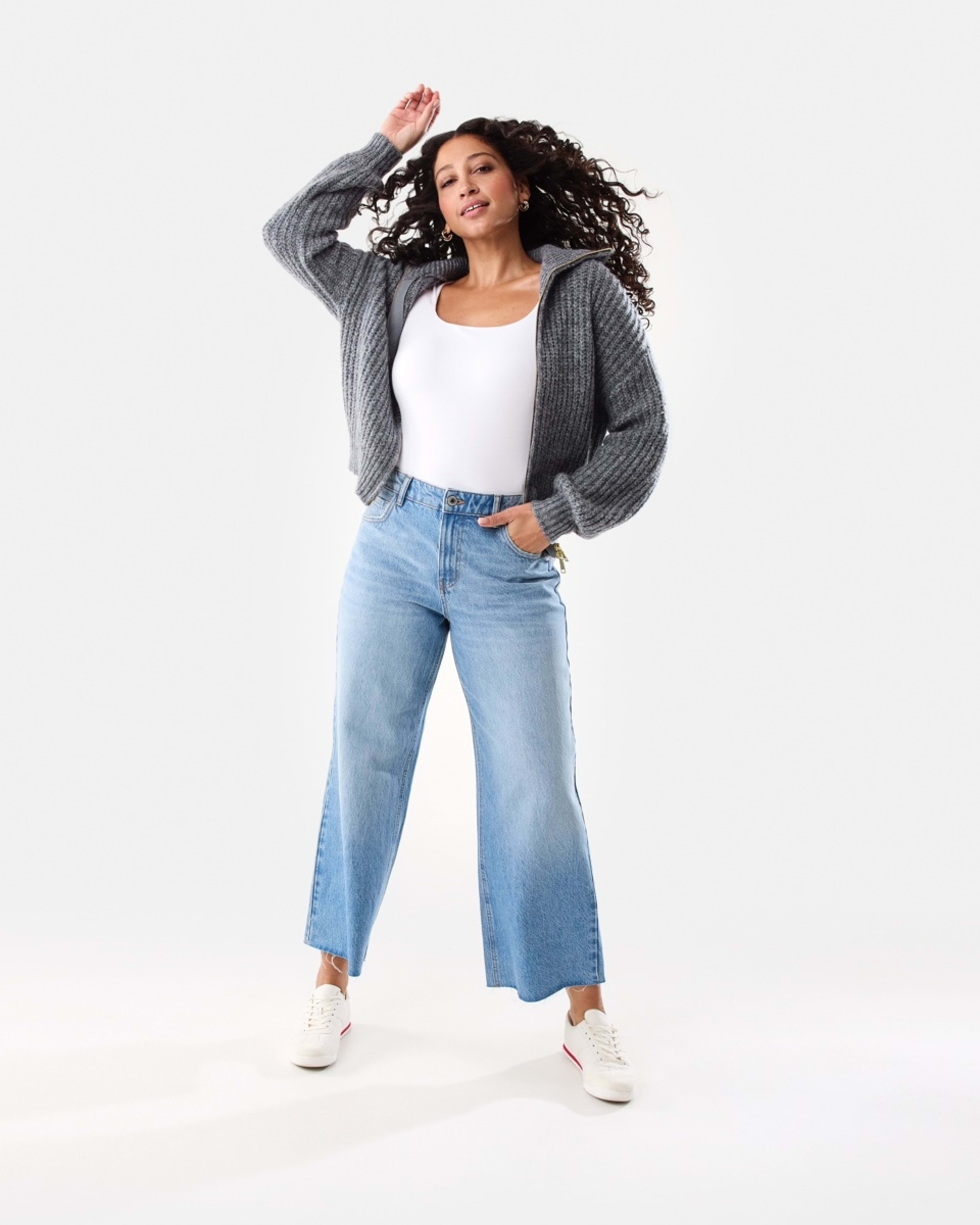 2 Fisherman Rib Knit Bomber Gry Chmrle, 2 of 10
