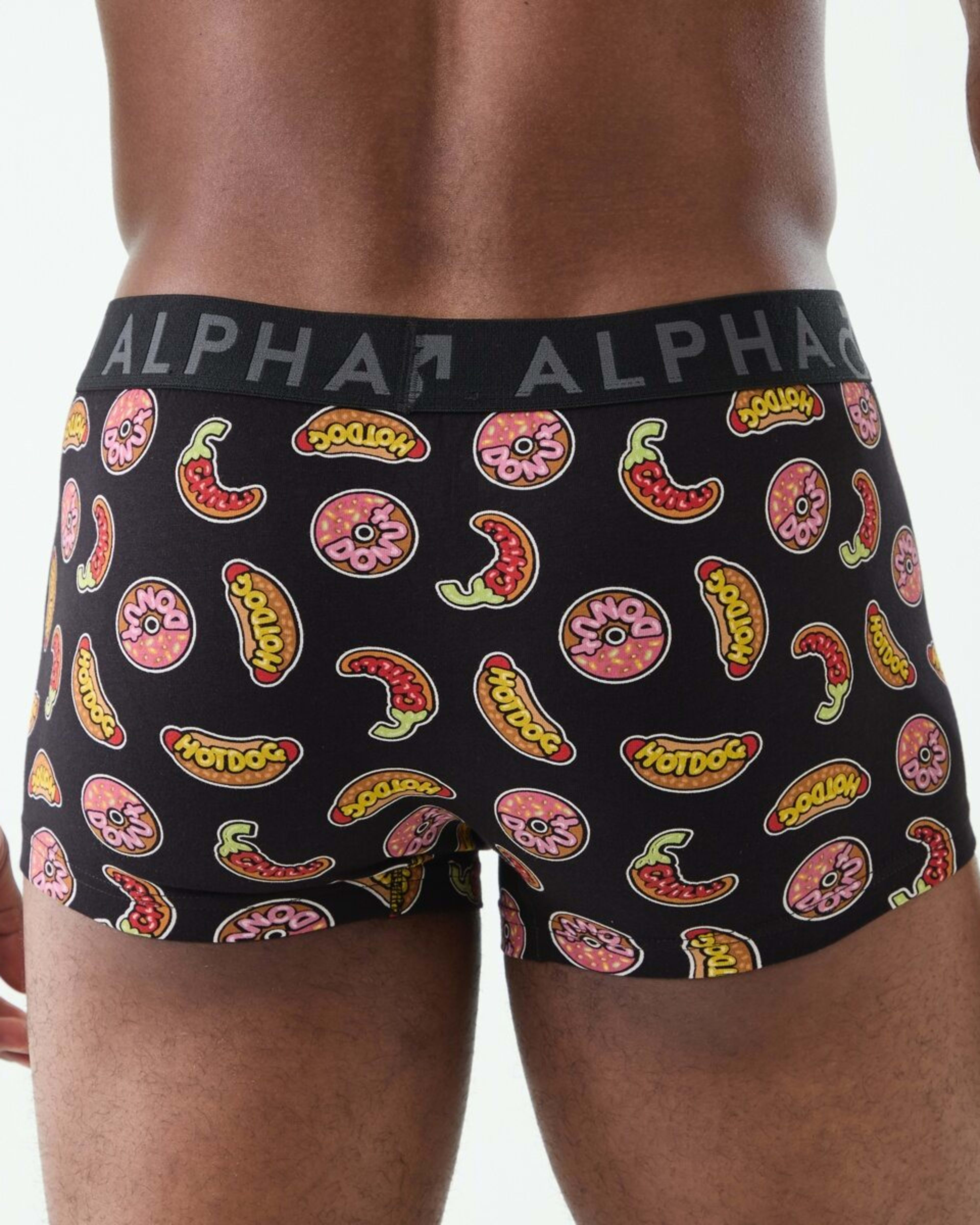 6 3 Pack Fly Front Print Trunks Wordy Food, 6 of 8