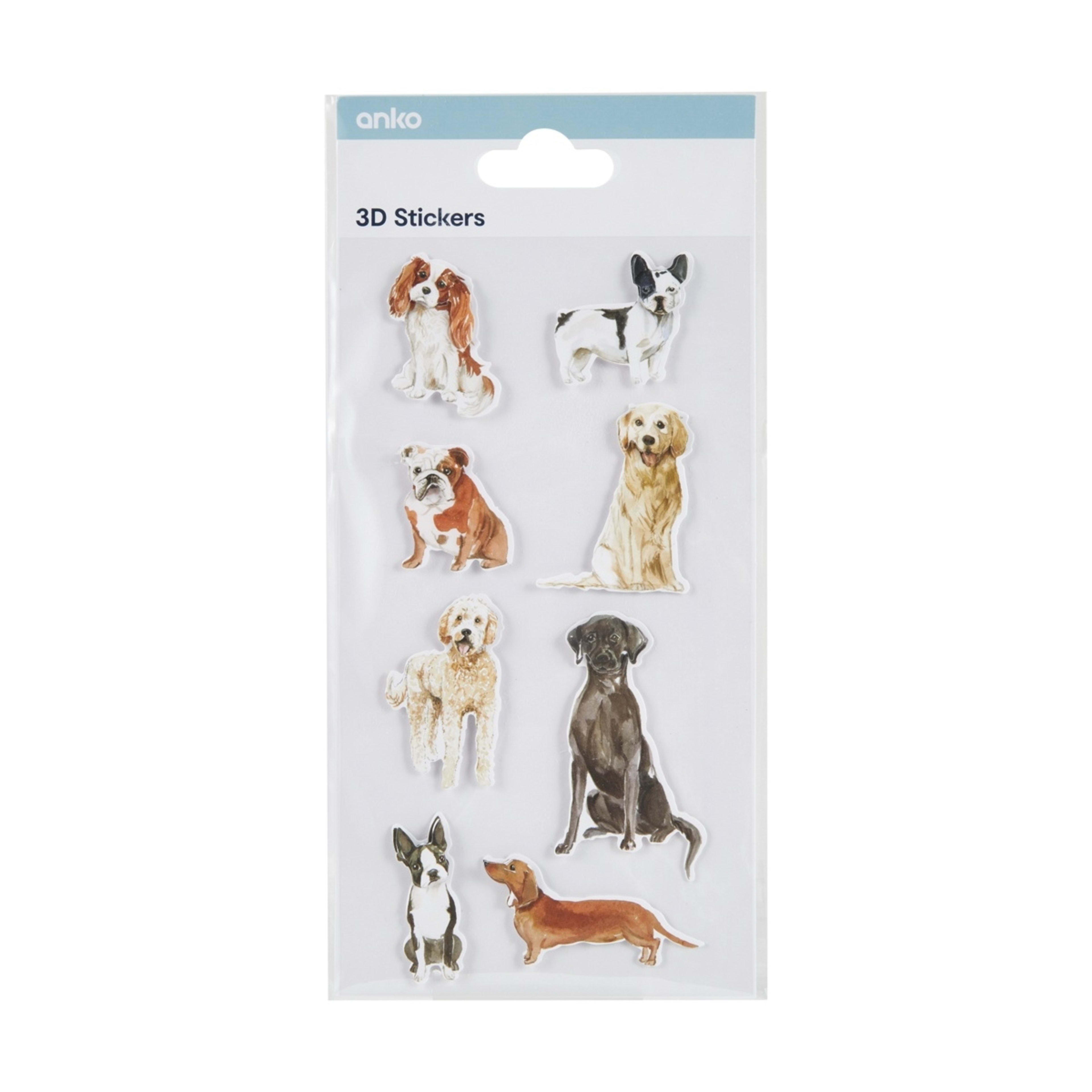 1 3D Stickers Sheet - Dogs