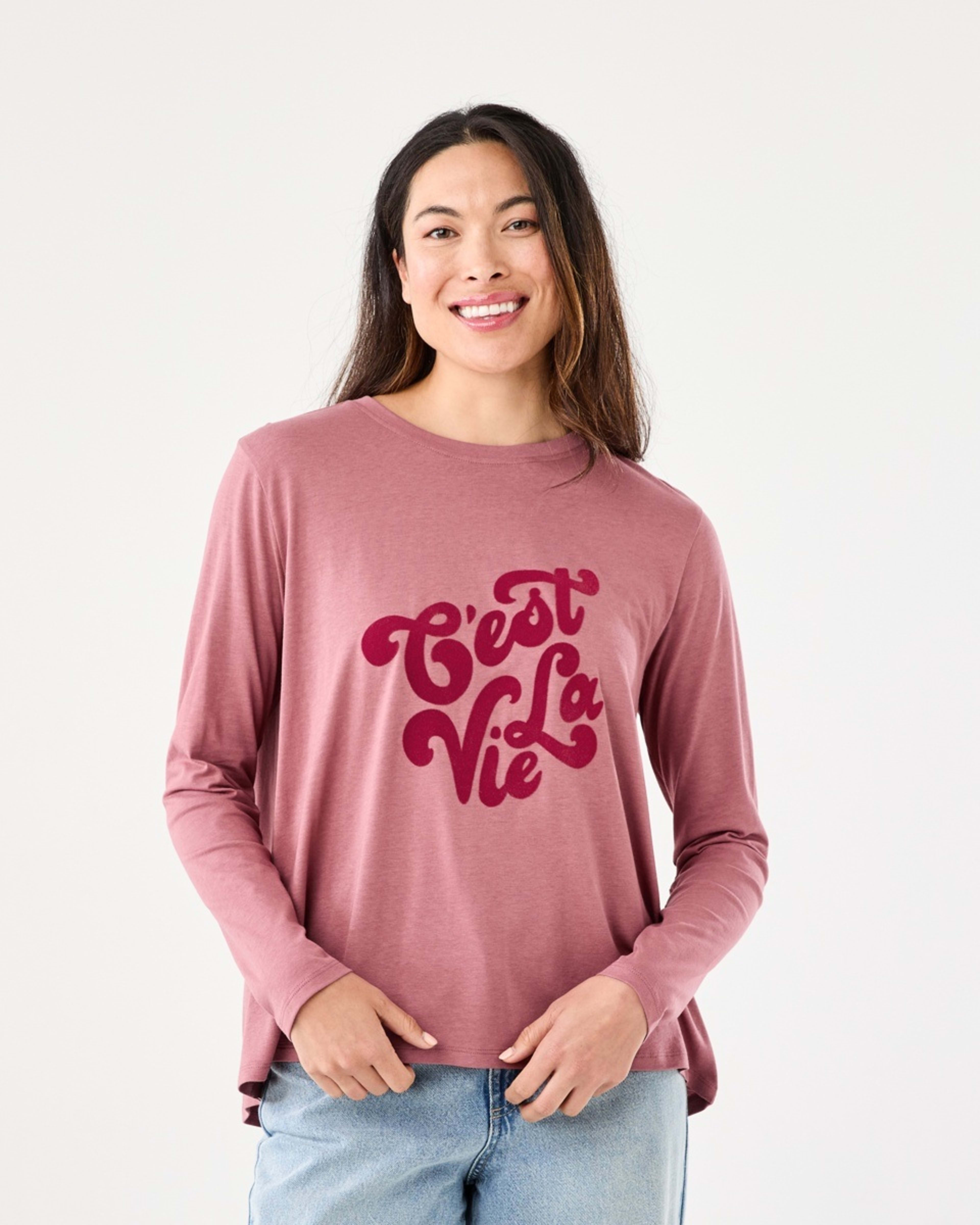 1 Long Sleeve Swing Print T-shirt Cestla Vie