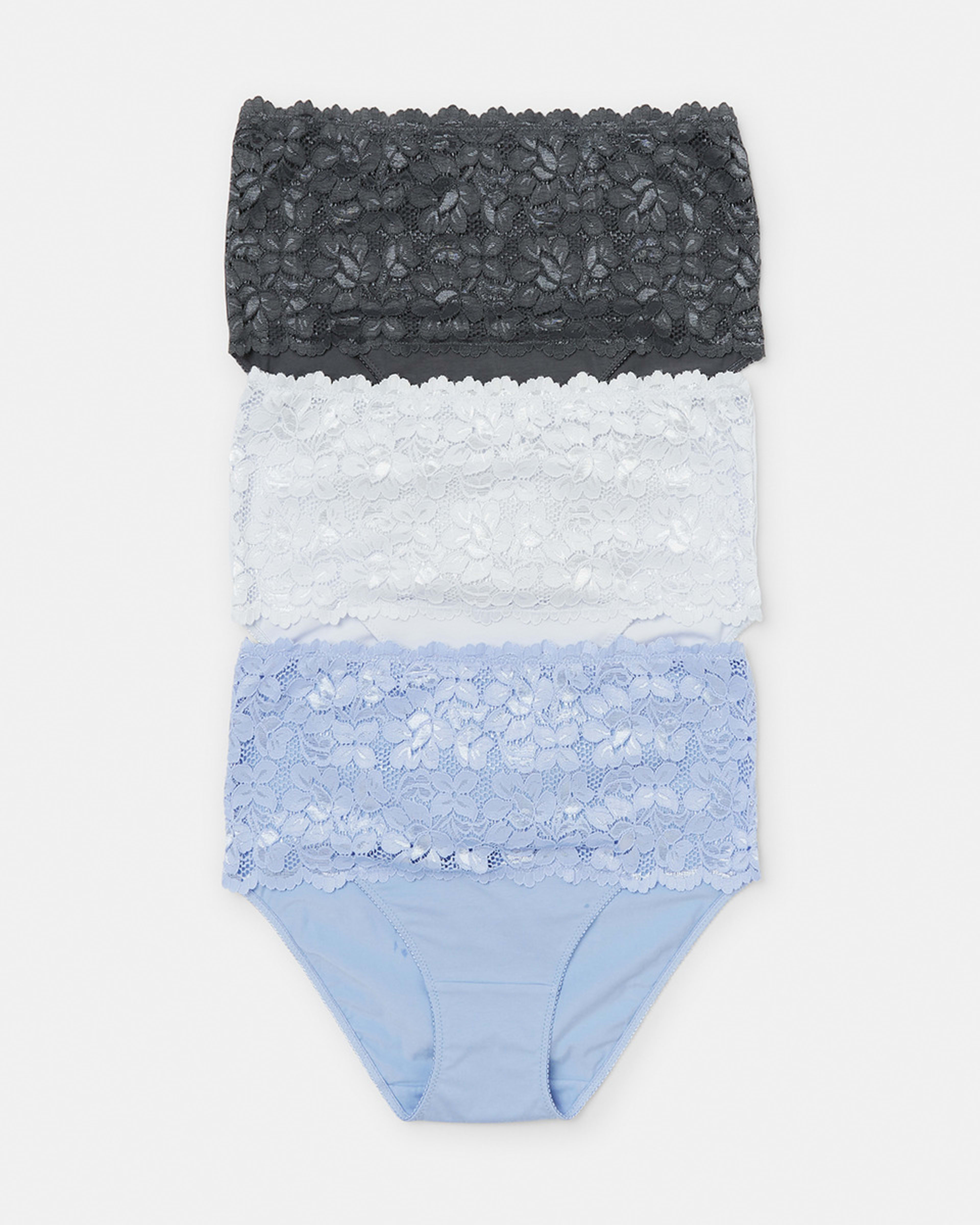 1 3 Pack Lace Front Full Briefs Hy Hb Ob, 1 of 9