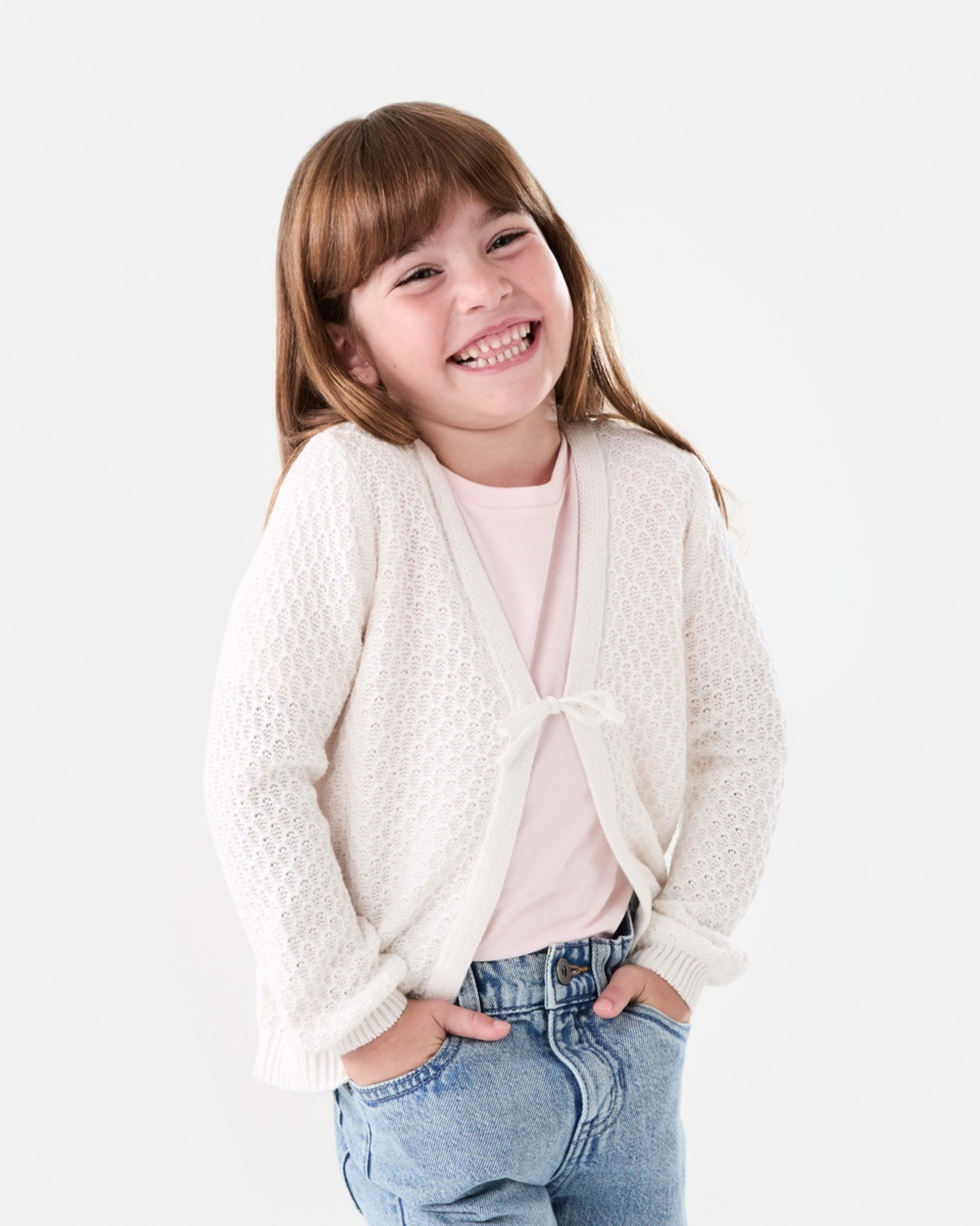 1 Tie Front Cardigan SNOW WHITE