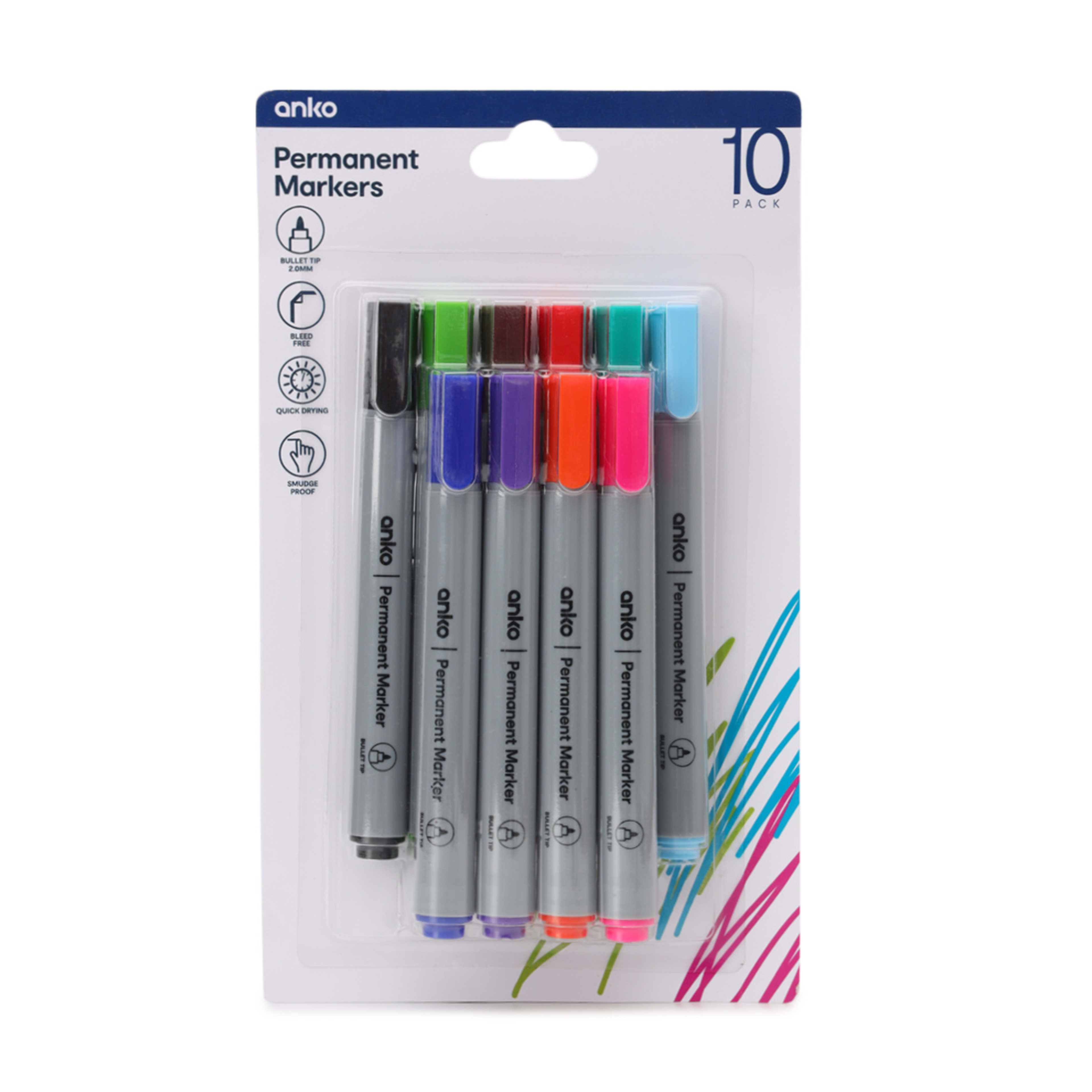 1 10 Pack Permanent Markers