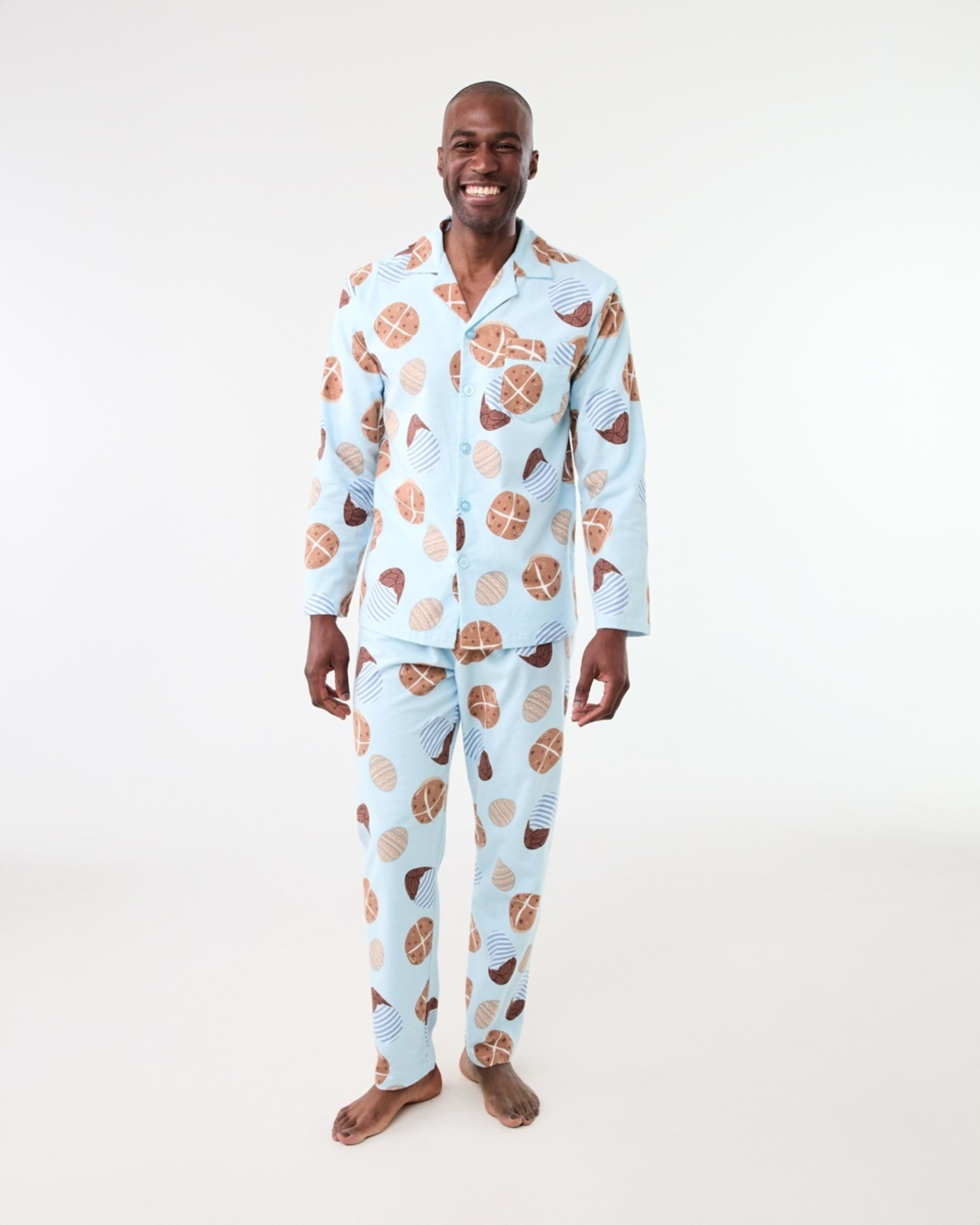 1 Print Flannel Family Matching Pyjama Set Blu Sweets, 1 of 10