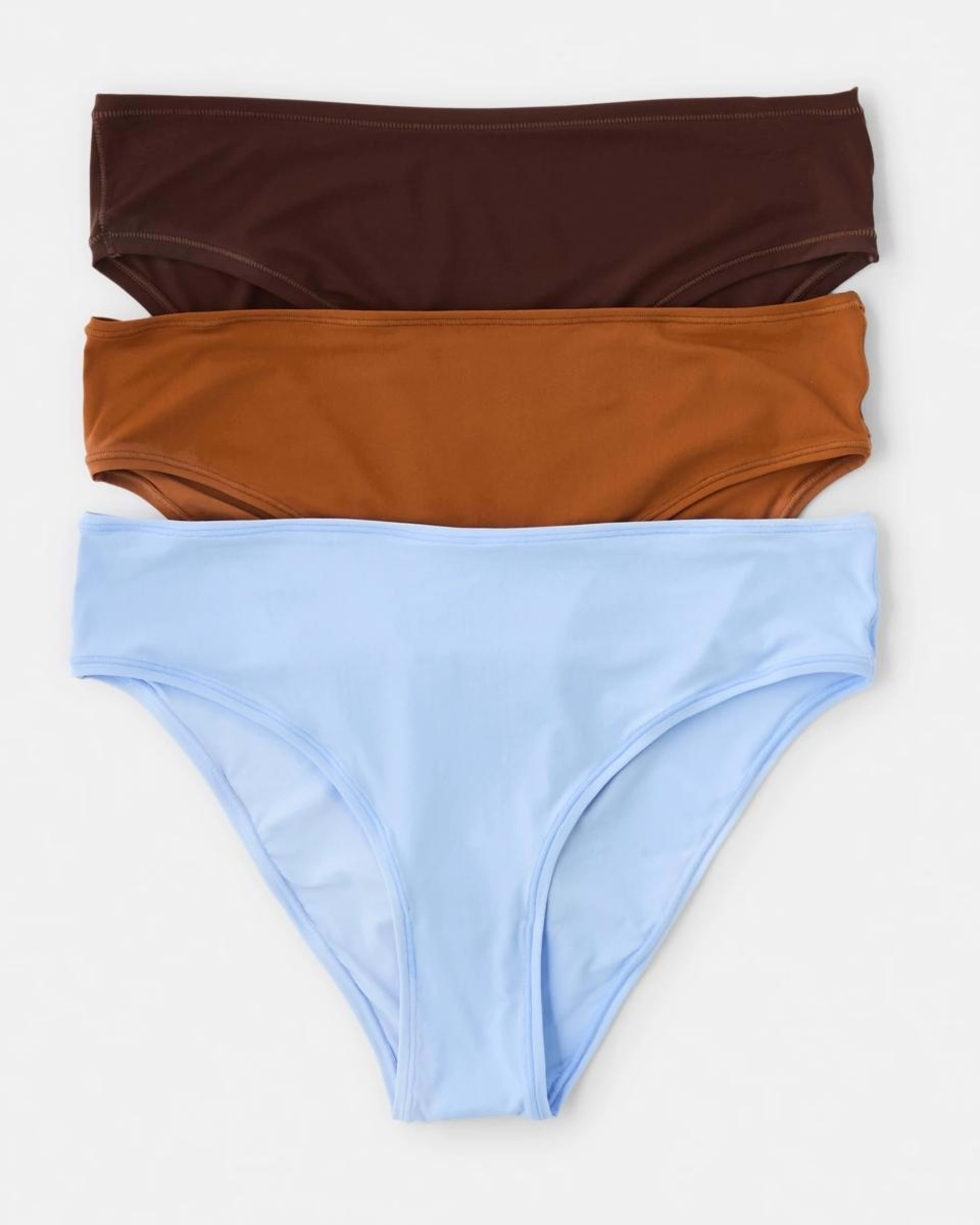 1 3 Pack Super Soft Bikini Briefs BRUNI BLUE, BRONZE BROWN, CHOCOLATE FUDGE, 1 of 7