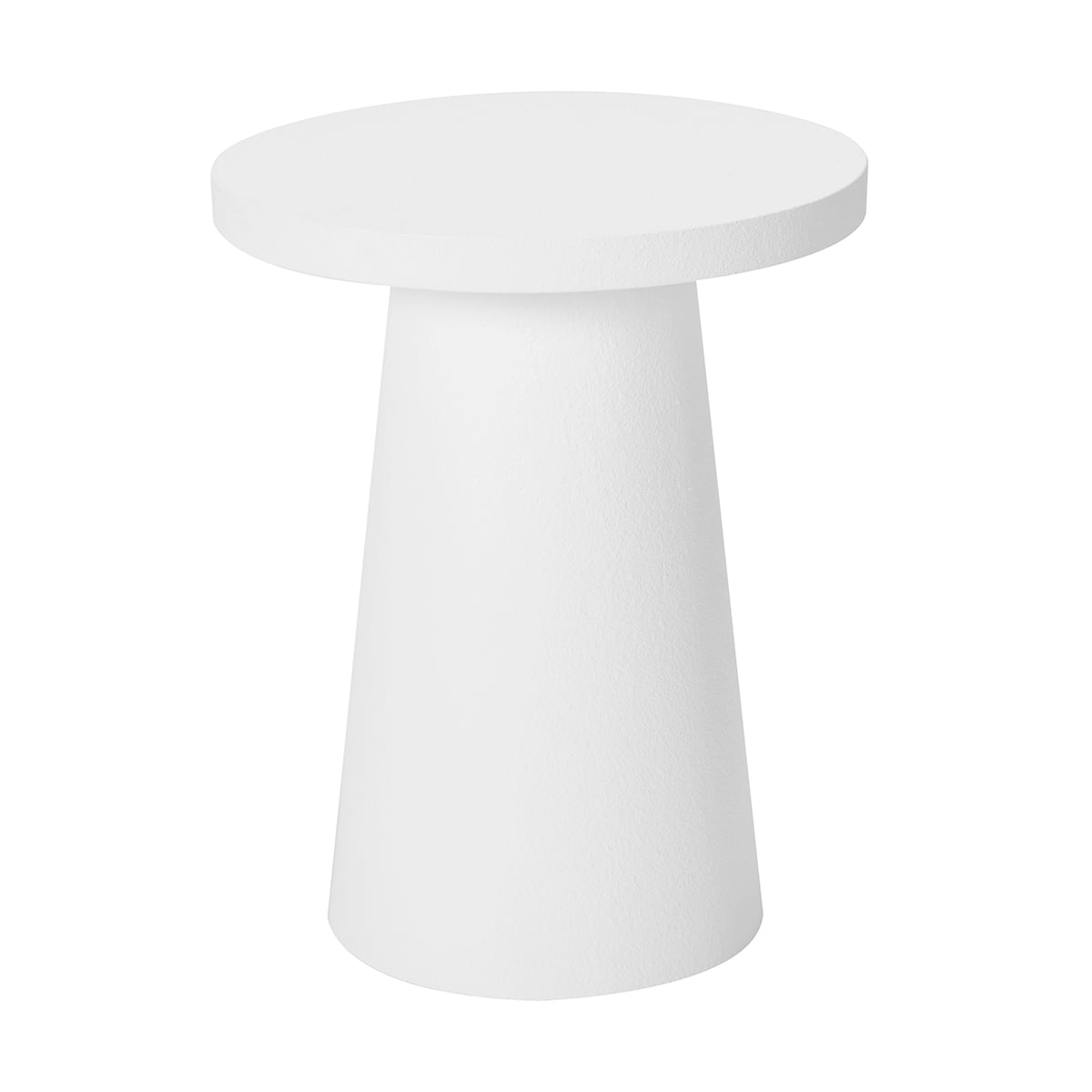 textured white side table