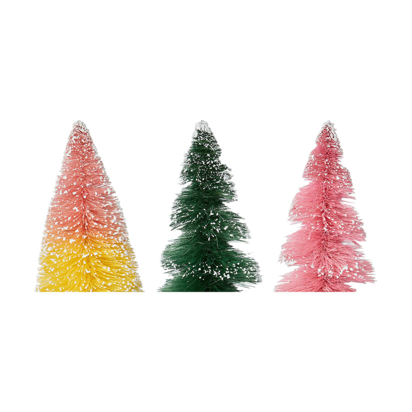 3 Pack Christmas Bottlebrush Tree Decoration Assorted Kmart