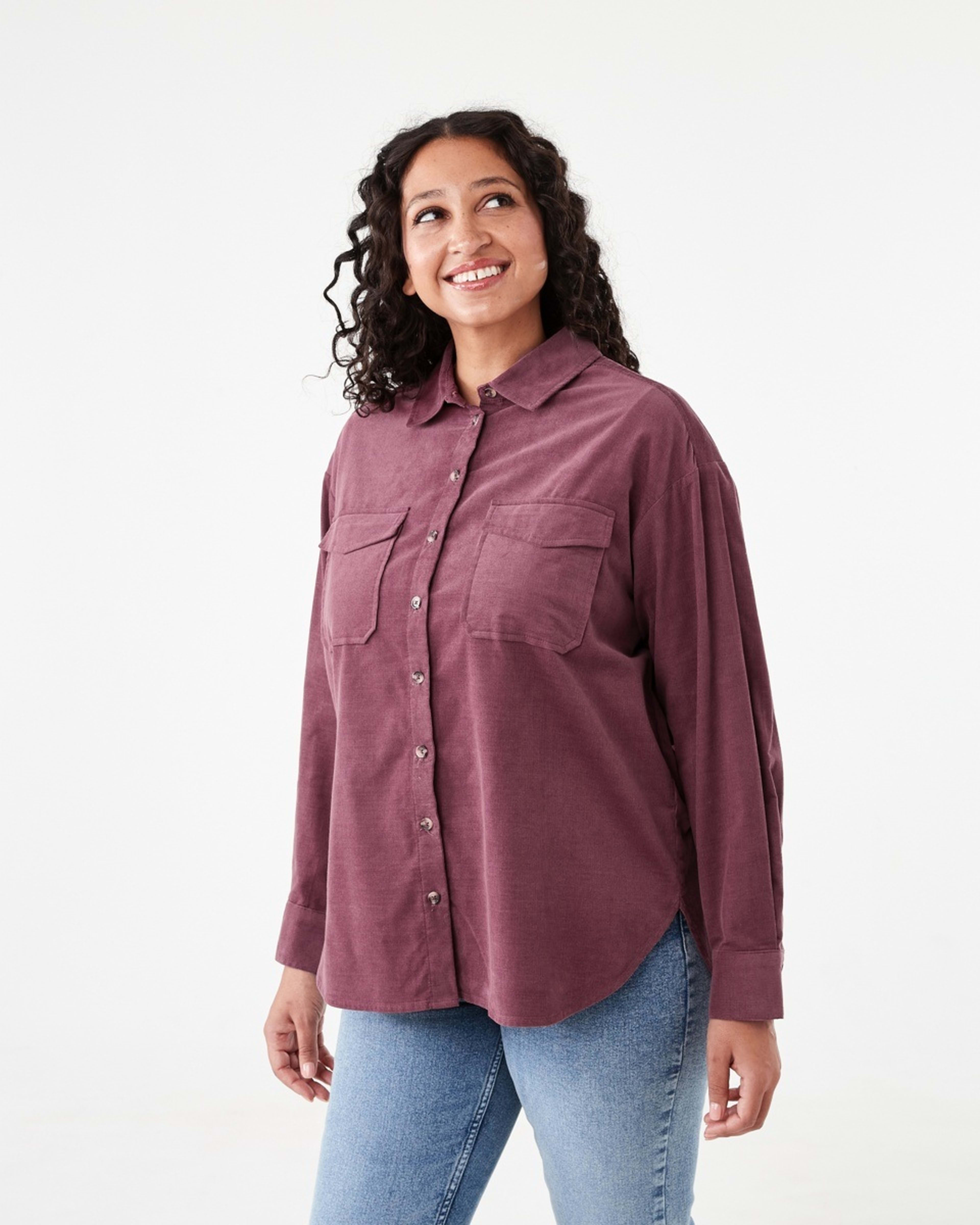 3 Long Sleeve Baby Corduroy Shirt Berry, 3 of 8
