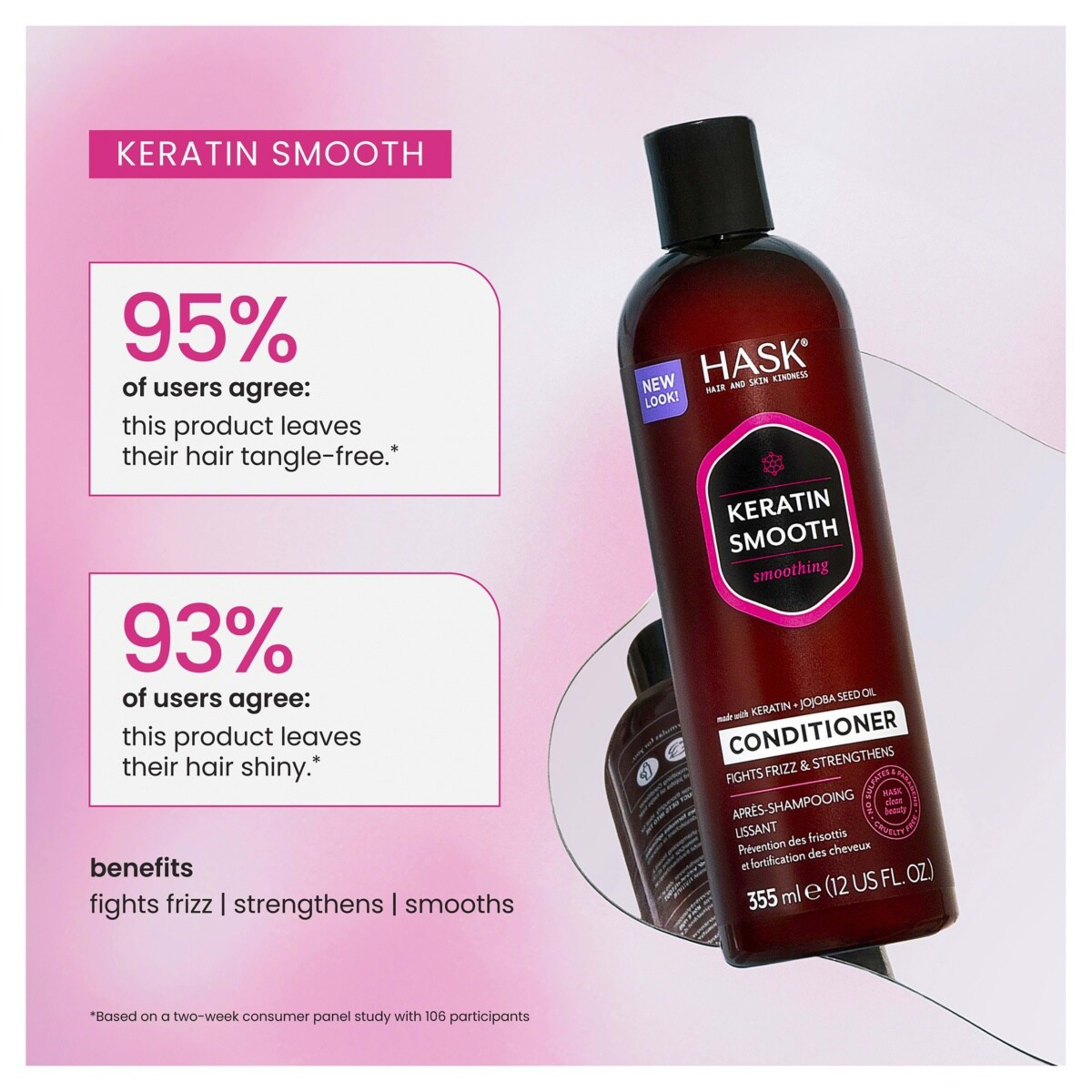 6 HASK Smoothing Conditioner 355ml - Keratin and Jojoba Seed Oil, 6 of 10