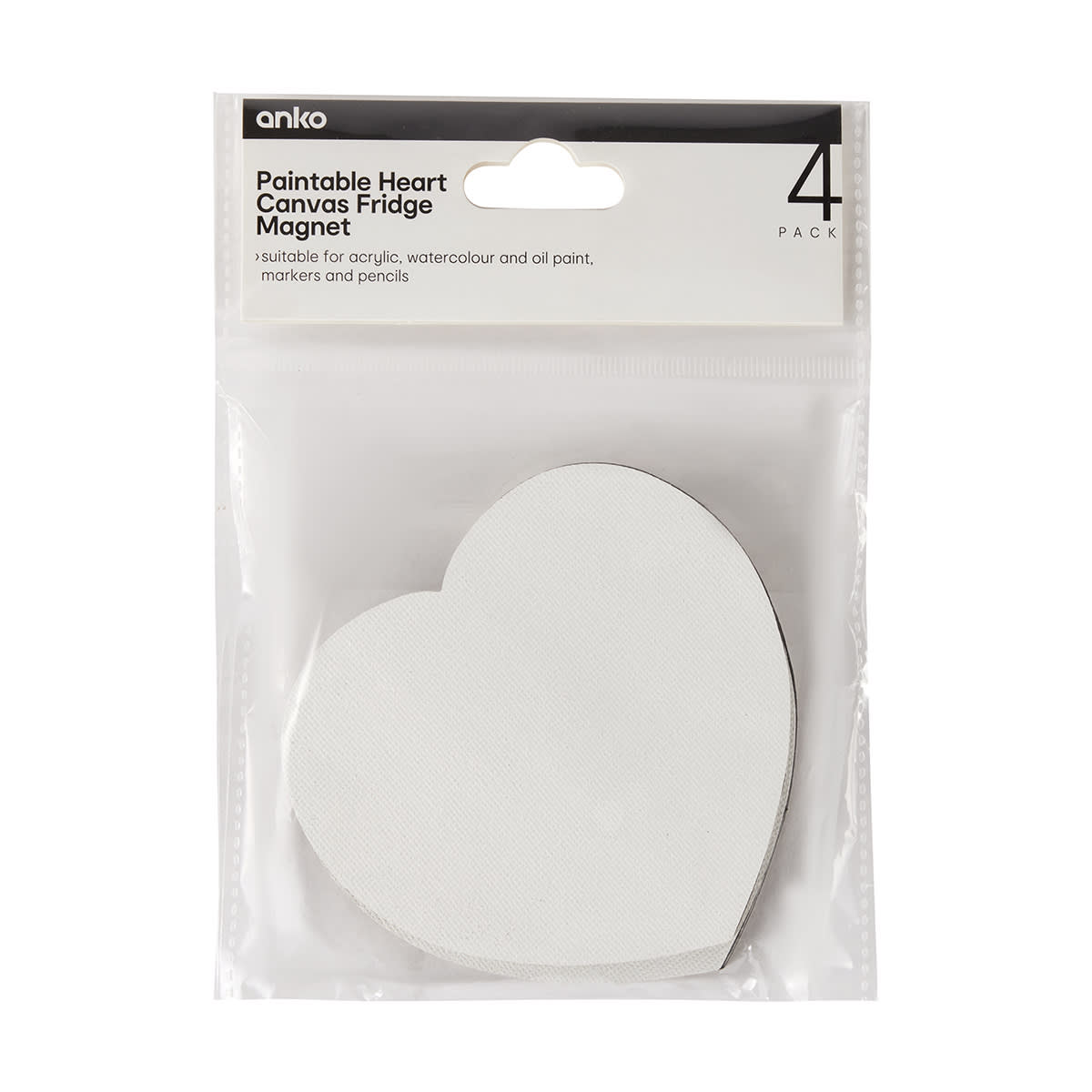 4 Pack Paintable Heart Canvas Fridge Kmart NZ