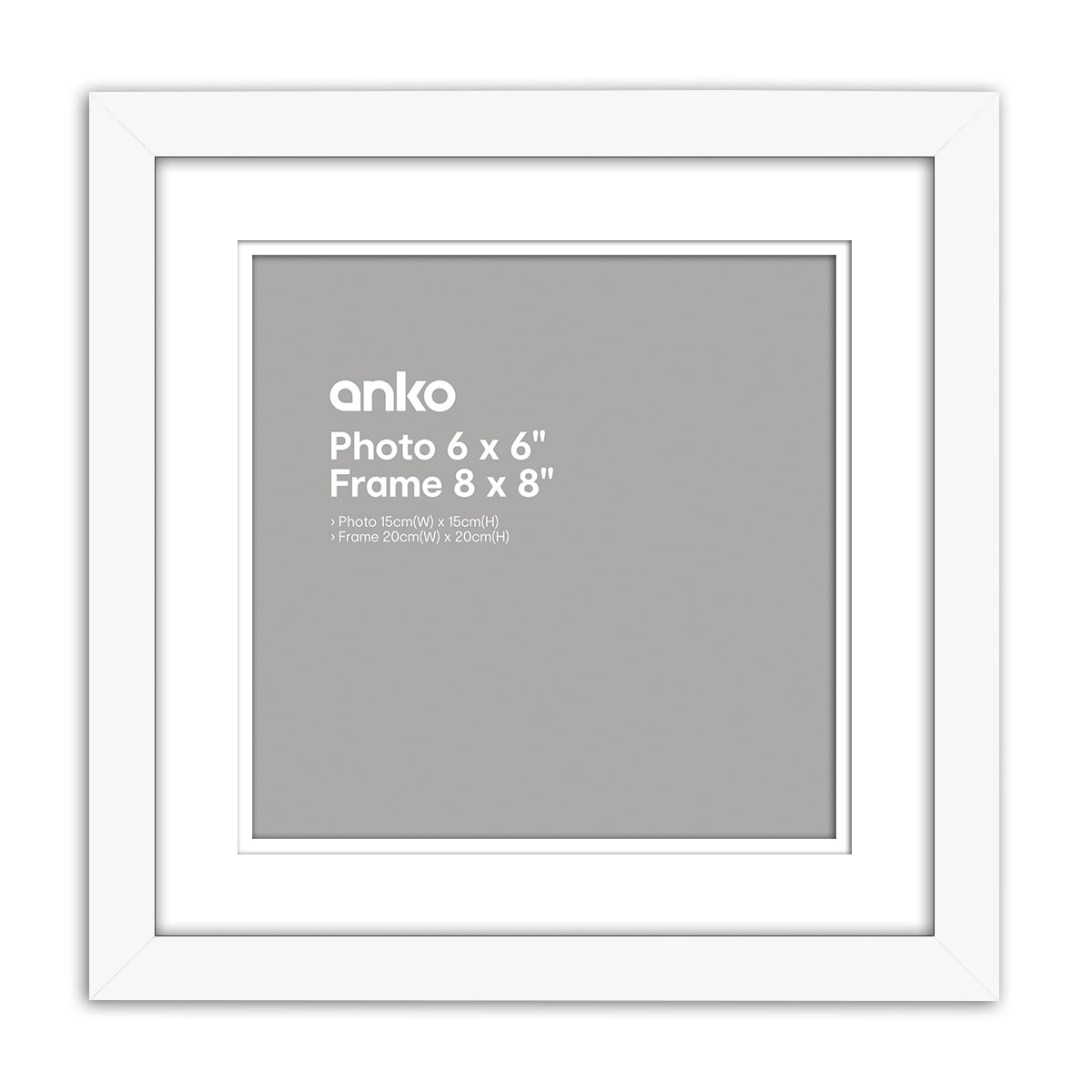 Nice Photo Frame 6in. x 6in. (15cm x 15cm), White Kmart