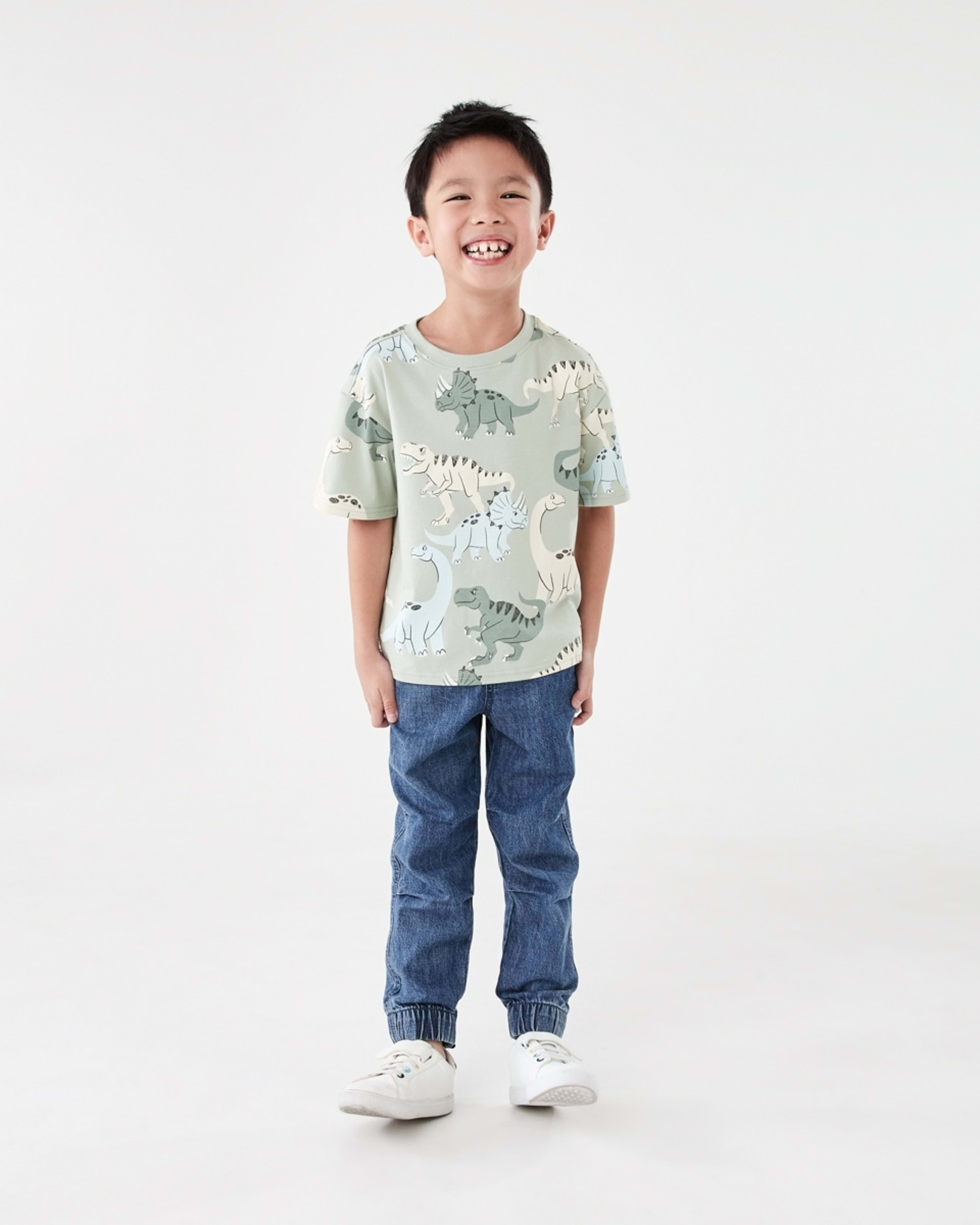 5 All Over Print T-shirt CRANKY DINOS AQUA GREY, 5 of 6