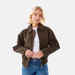 Suedette Oversized Bomber Ja