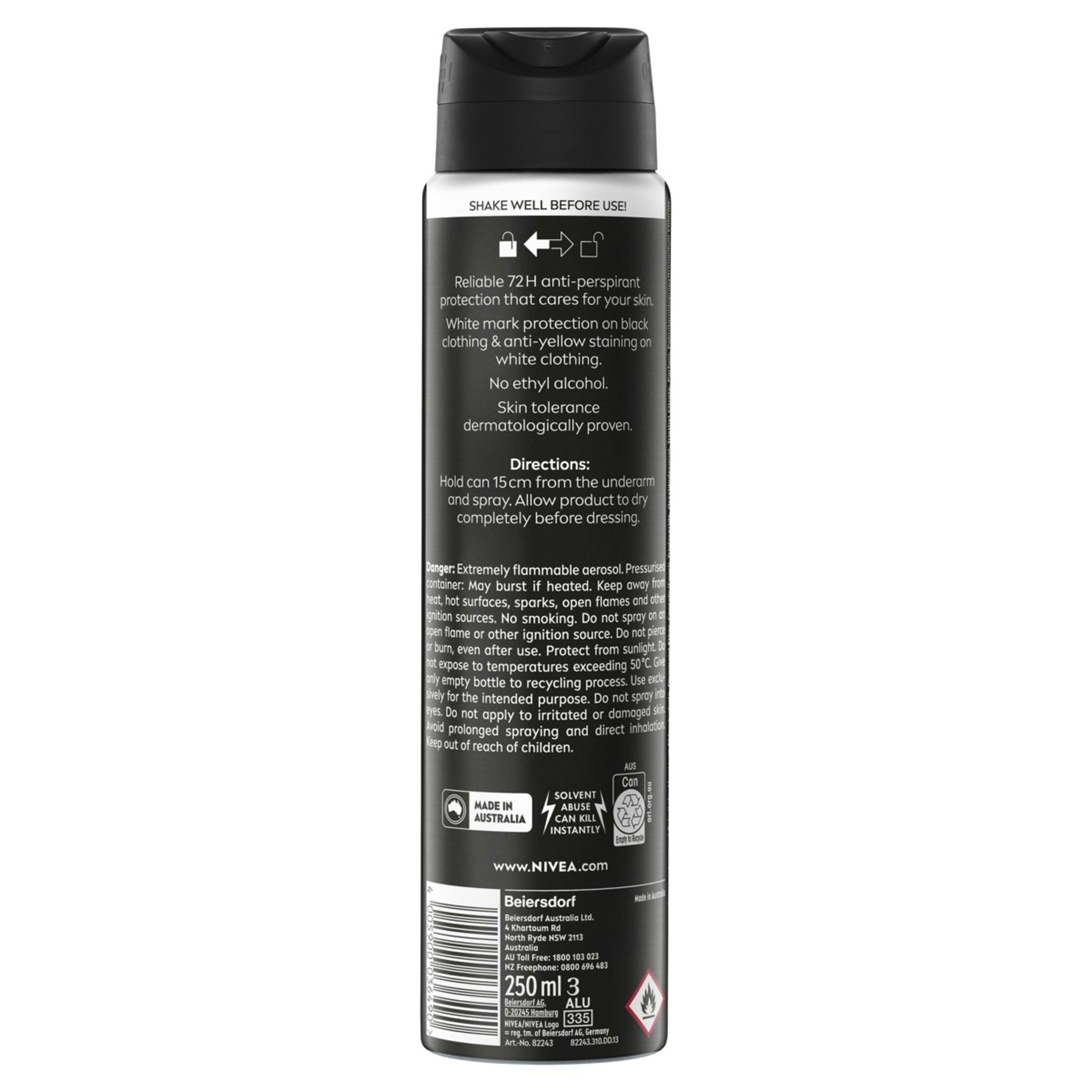 2 Nivea Men Black & White Invisible Original Anti-Perspirant Aerosol Deodorant 250ml, 2 of 7