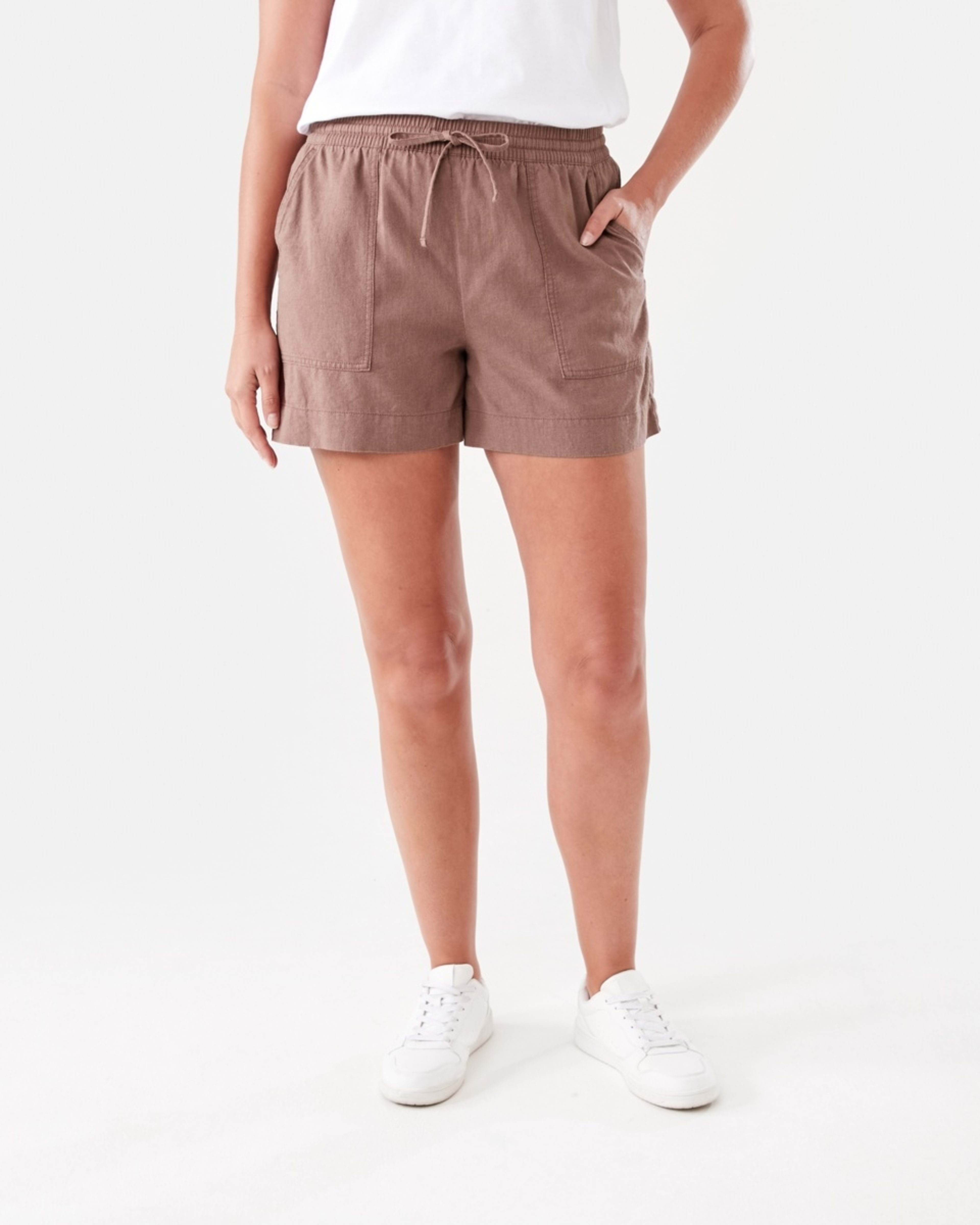6 Linen Blend Patch Pocket Shorts FAWN TAUPE, 6 of 6
