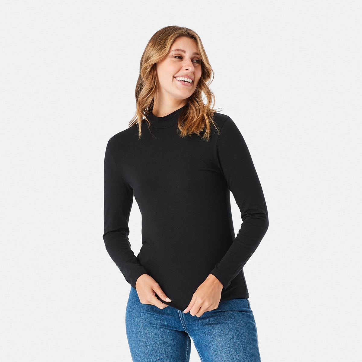 long sleeve polo neck top