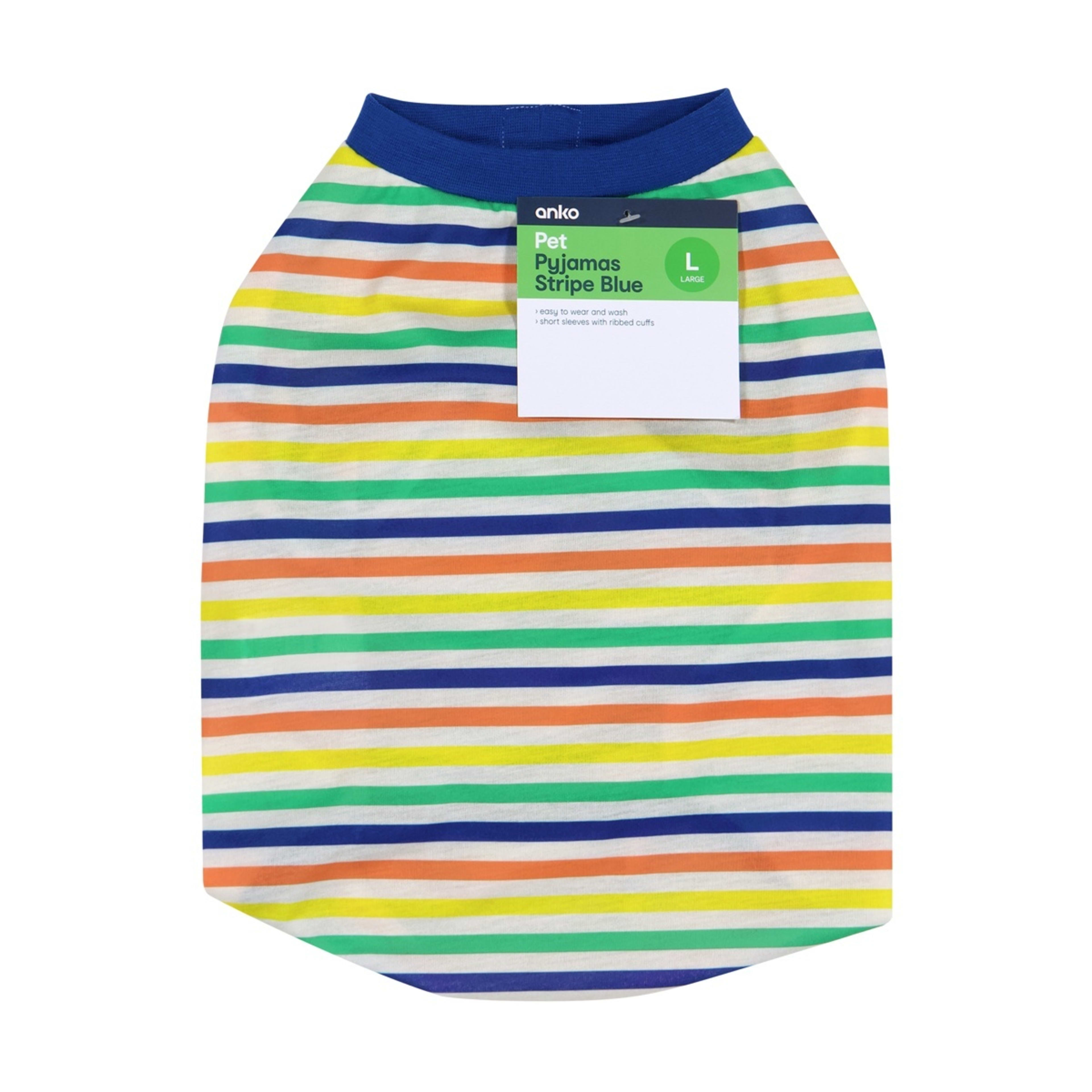 9 Pet Stripe Pyjamas - Large, Blue, 9 of 9