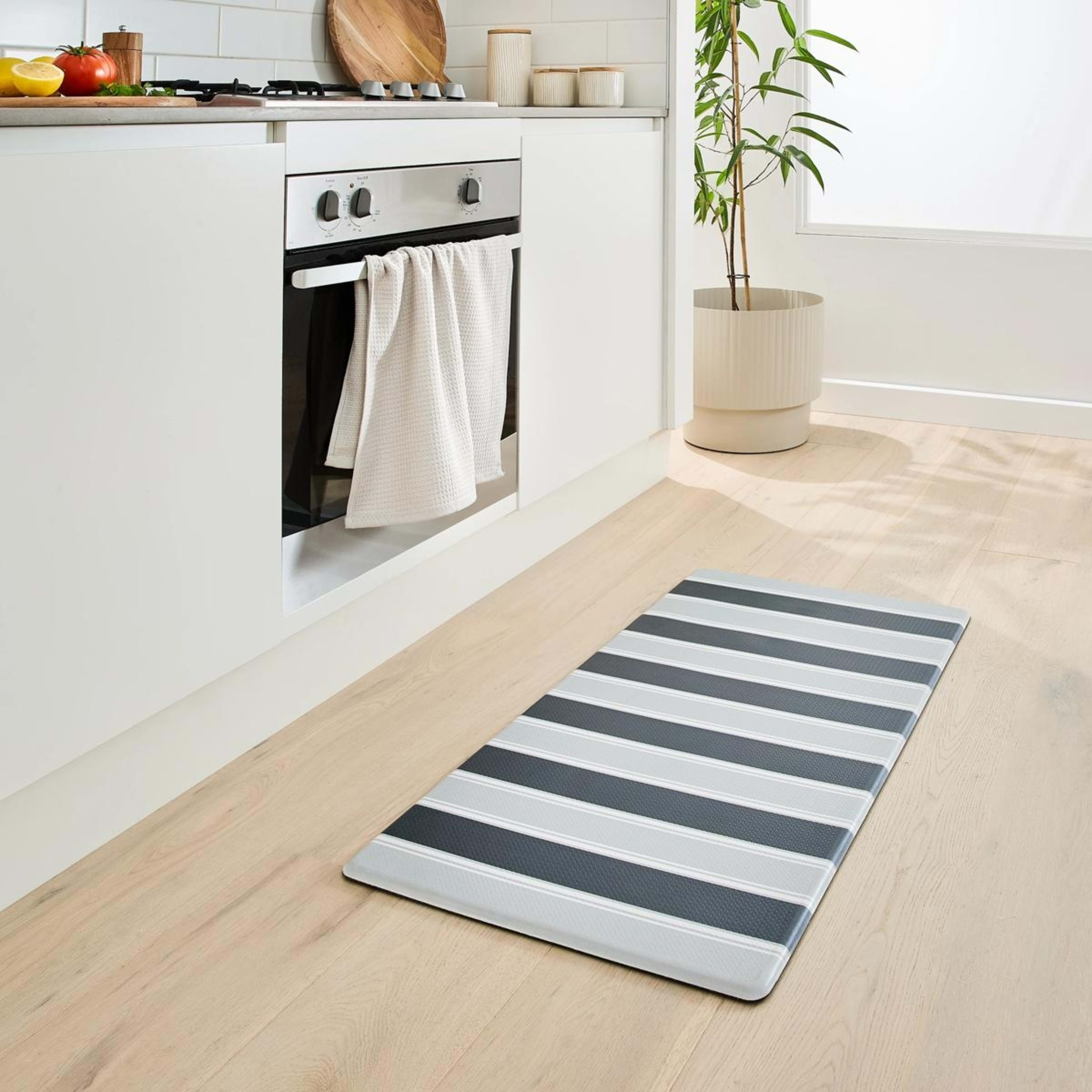 1 Kitchen Mat - Grey Stripe, Extra Large, 1 of 5