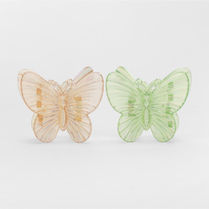 2 Pack Green and Orange Butterfly Hair Clips Kmart