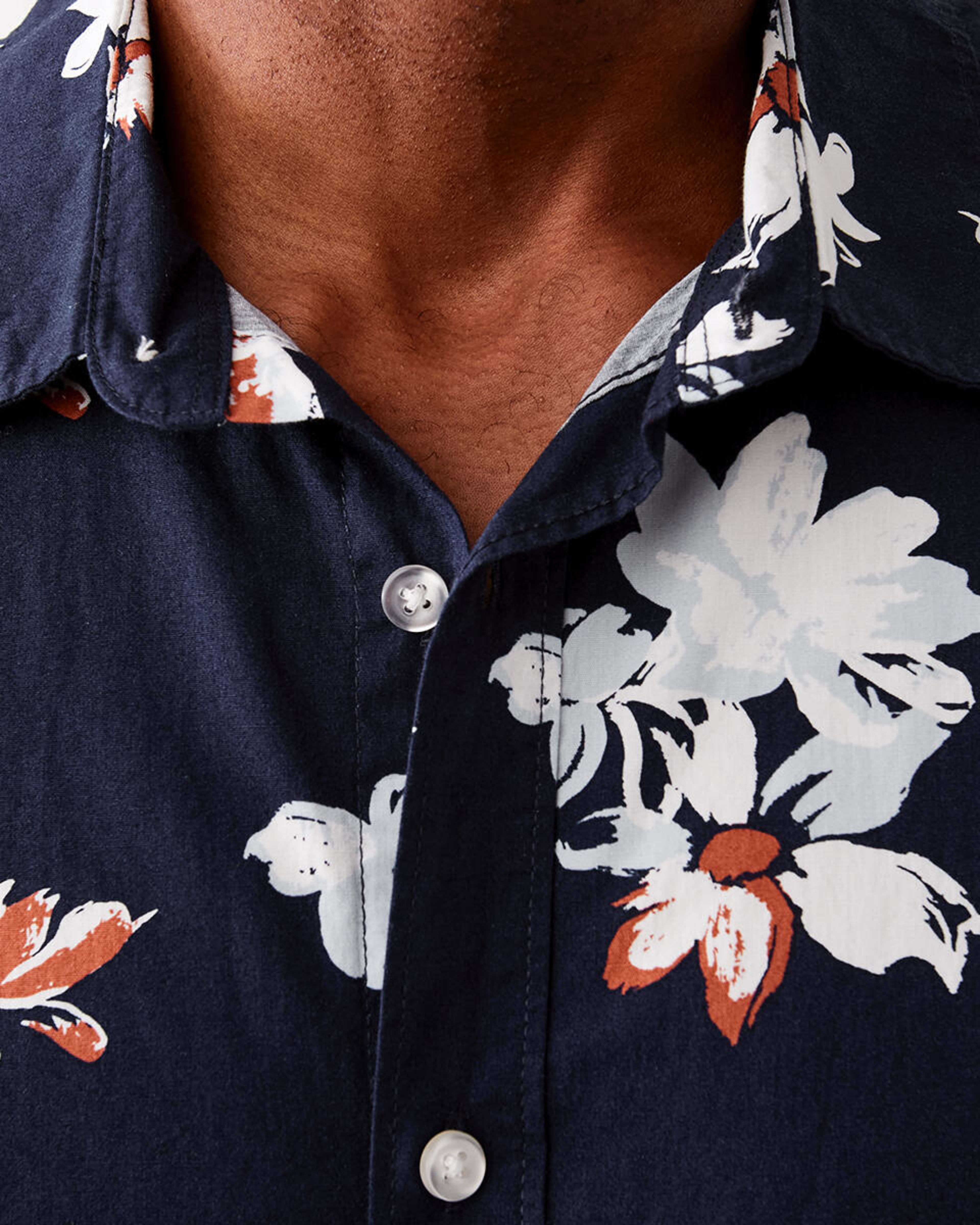 6 Short Sleeve Poplin Print Shirt Nvy Floral, 6 of 6