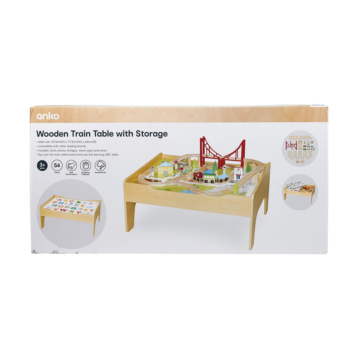 anko wooden train table