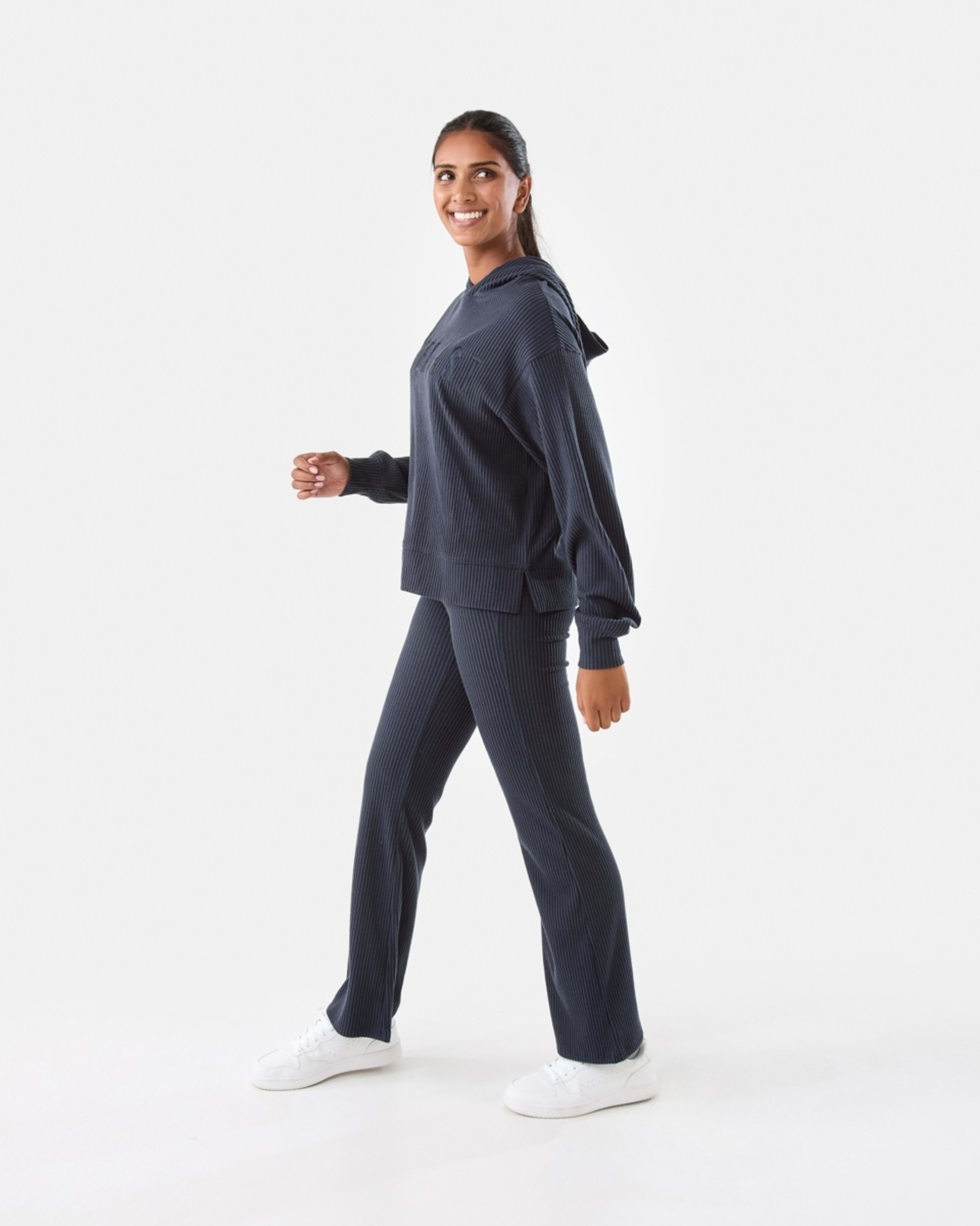 3 Everlast Womens Ribbed Luxe Hoodie Wshed Navy, 3 of 6