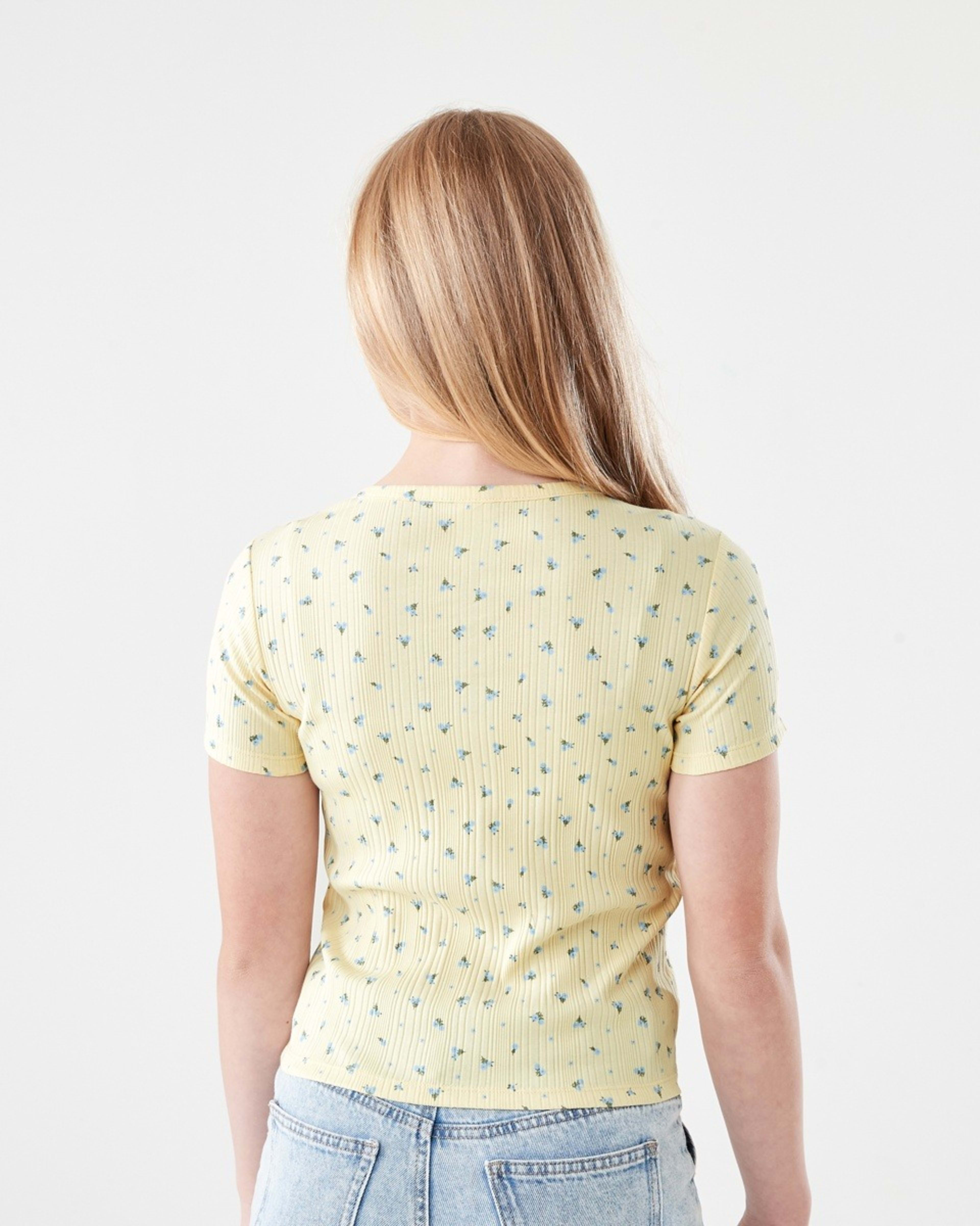 2 Rib Henley T-shirt SUNNY DITSY BUTTER CREAM, 2 of 7