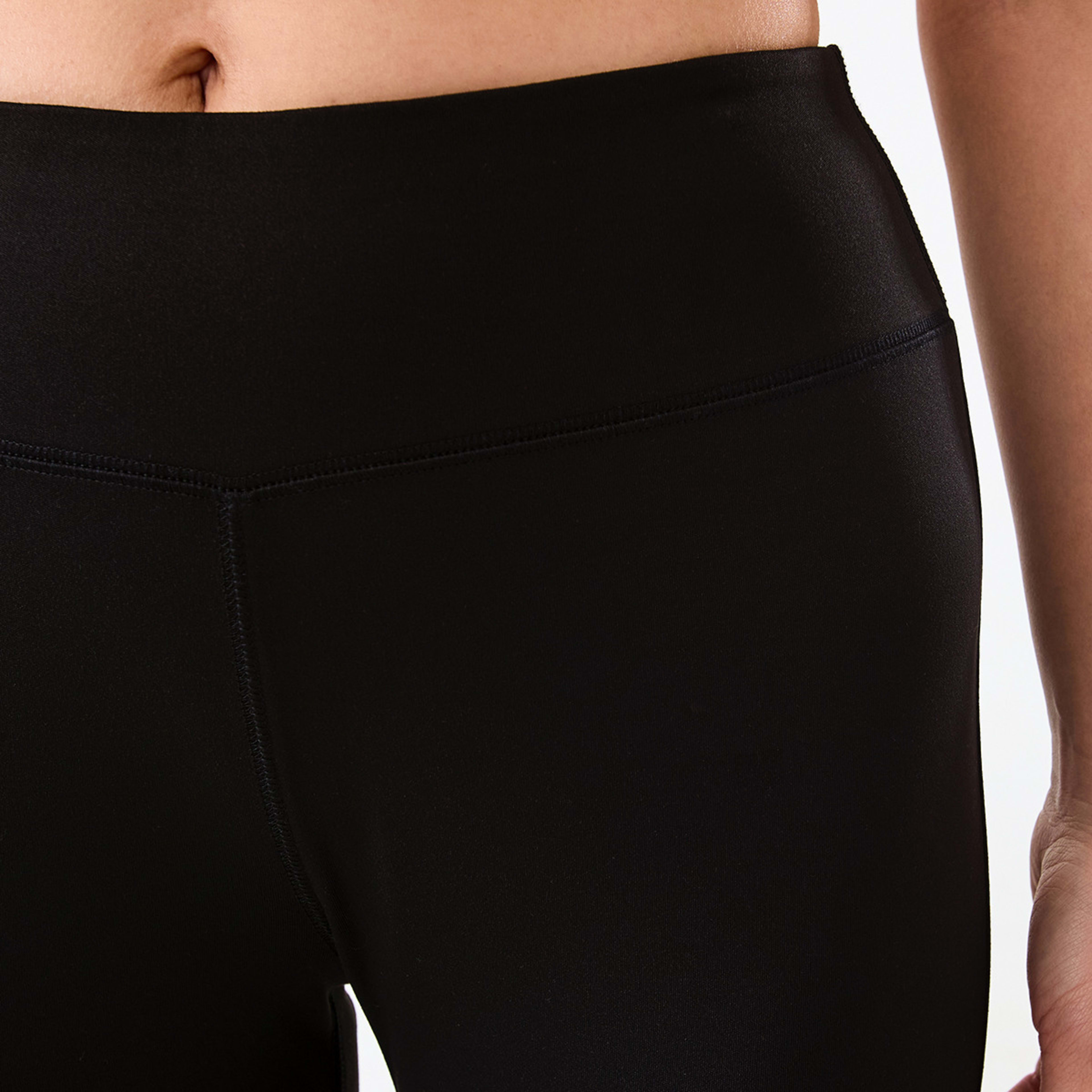 4 Active Womens Full Length Core Everyday Comfort Leggings Black, 4 of 5