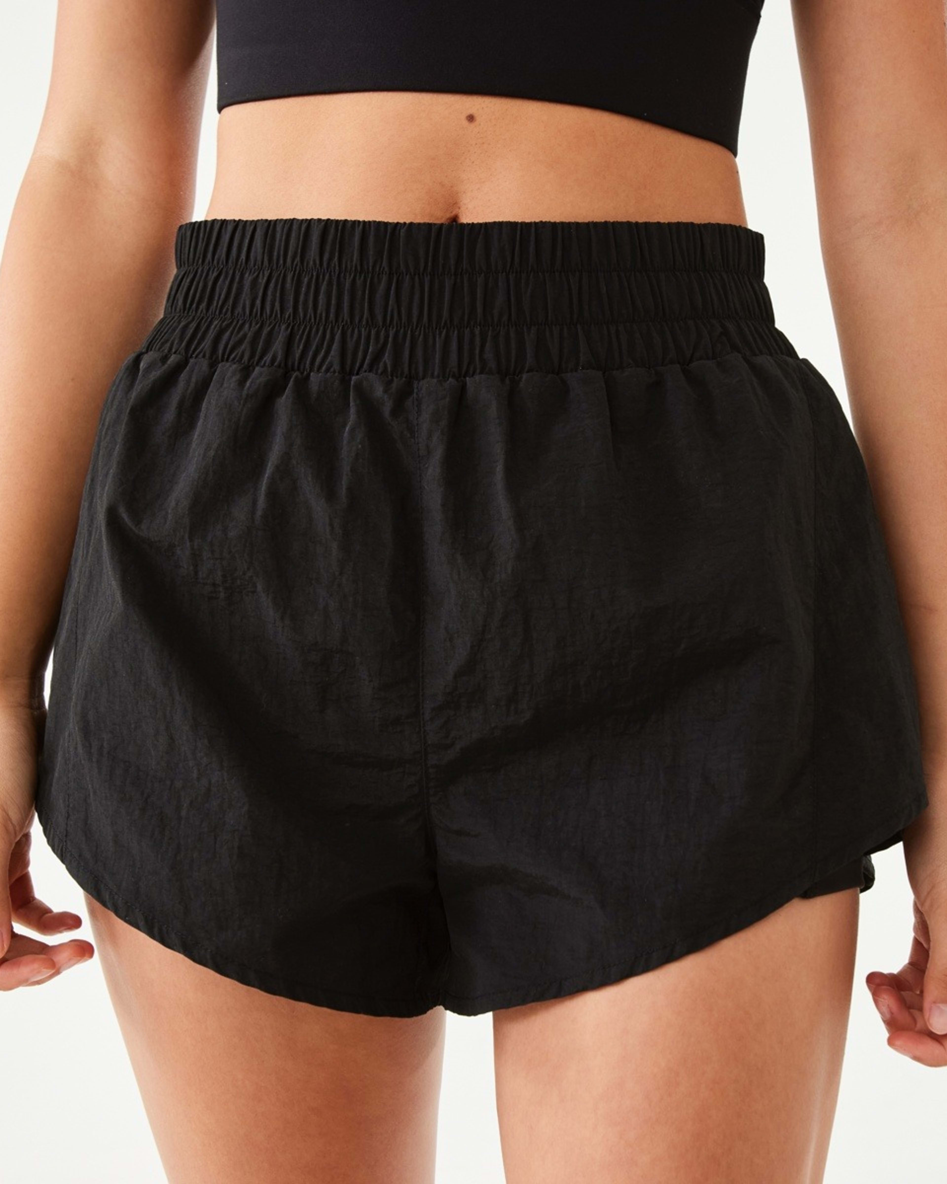 1 Active Womens Retro Running Shorts Black, 1 of 6