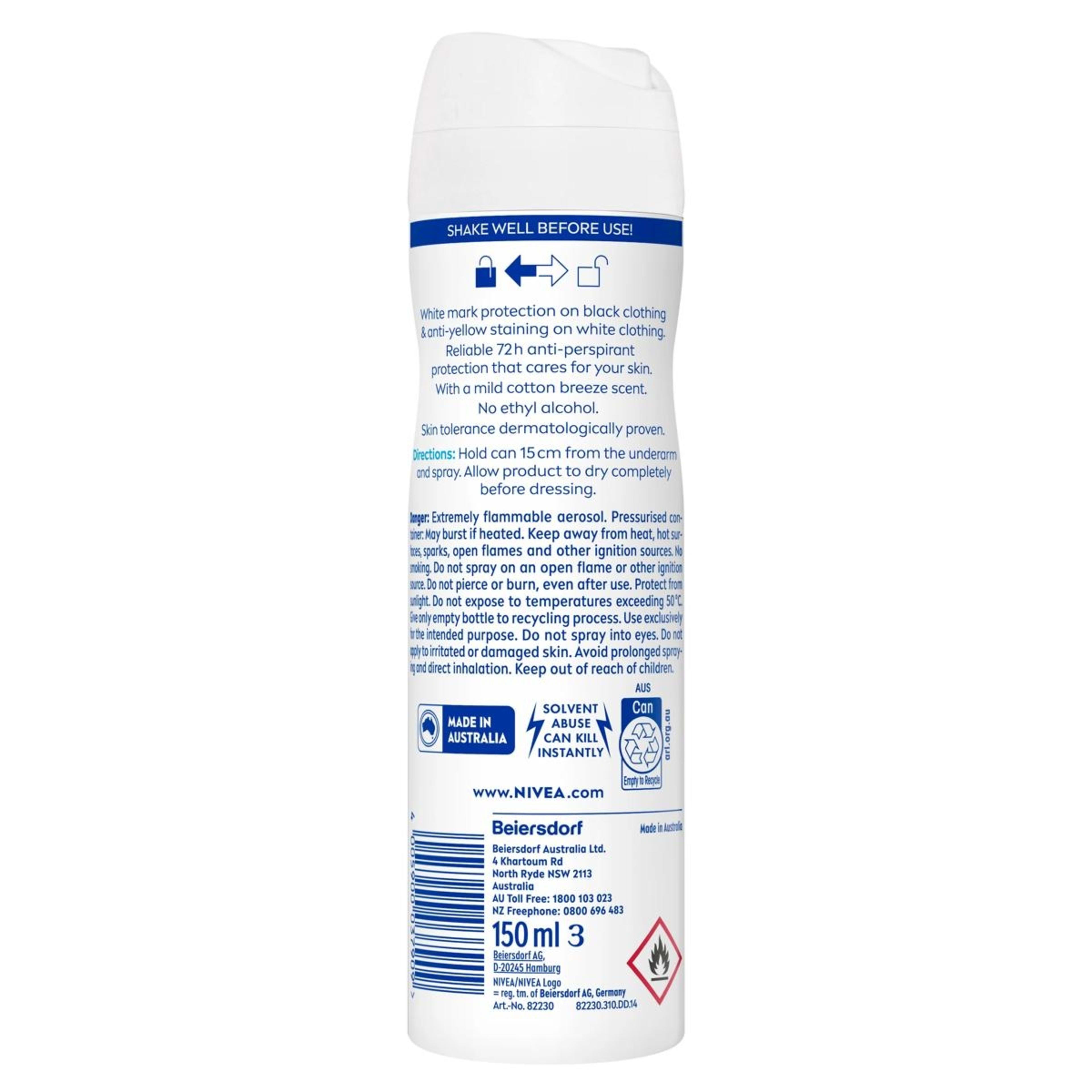 2 Nivea Invisible For Black & White Pure Anti-Perspirant Deodorant 150ml, 2 of 8