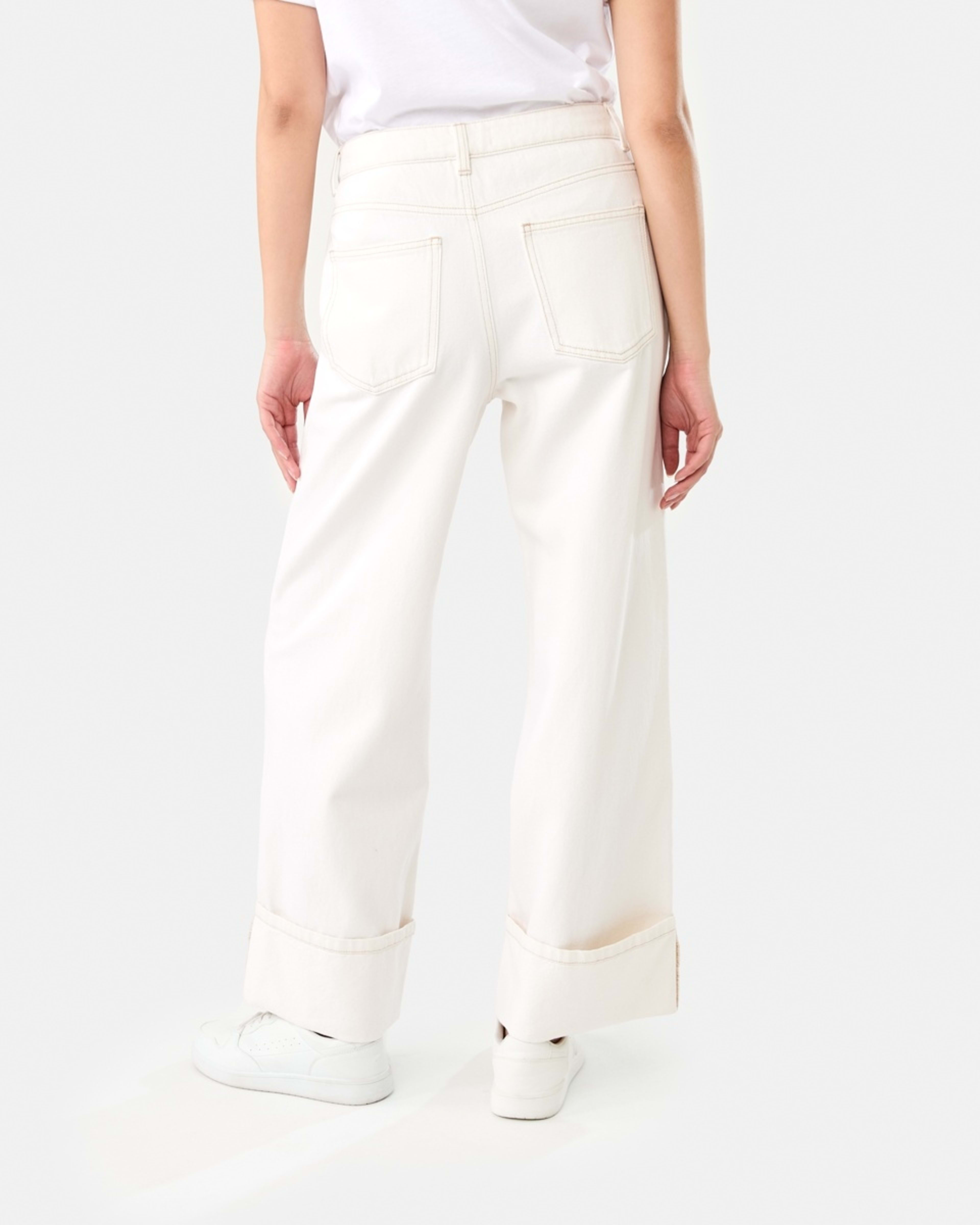 4 Cuffed Hem Jeans Ecru, 4 of 9