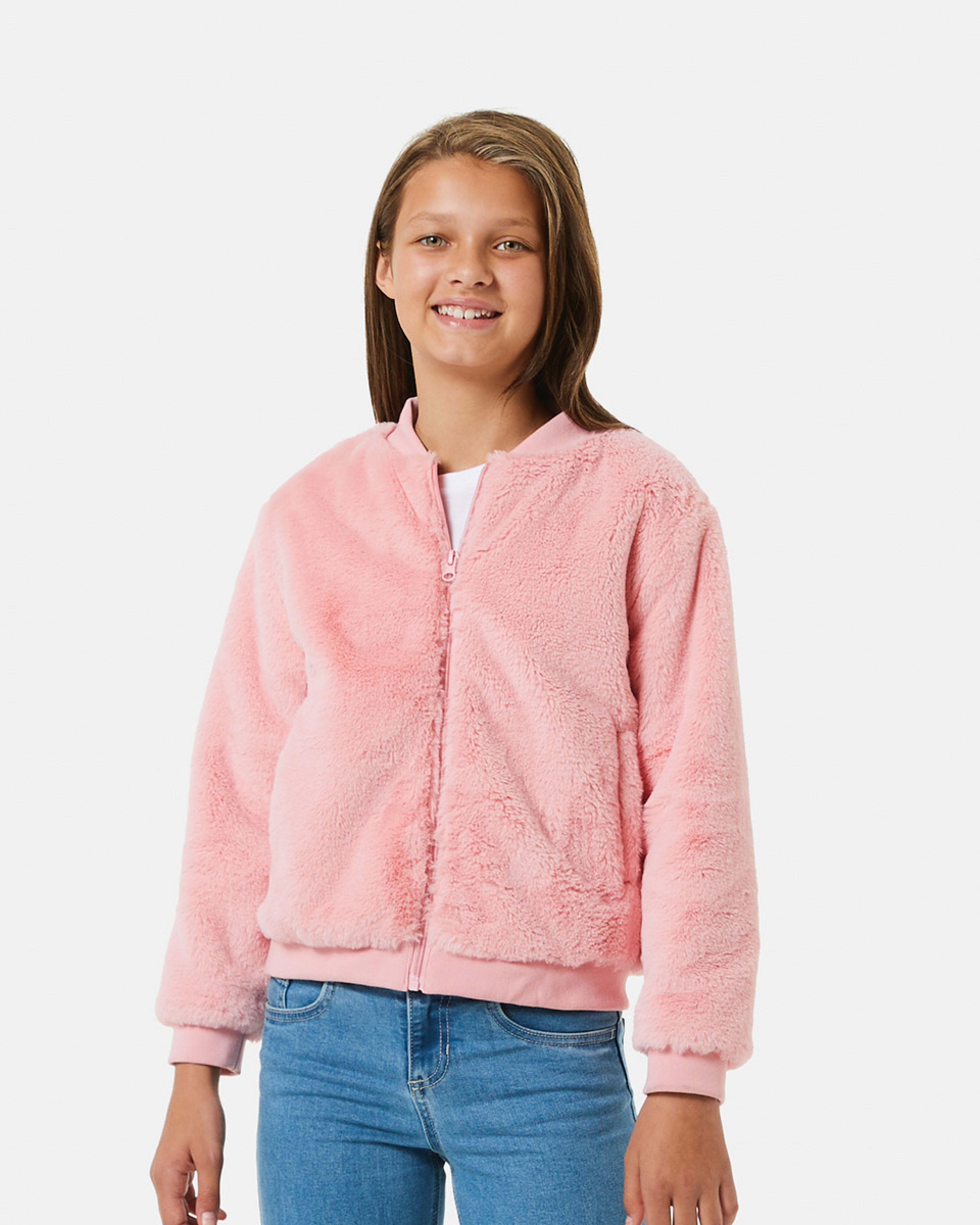 Faux Fur Bomber Jacket Kmart