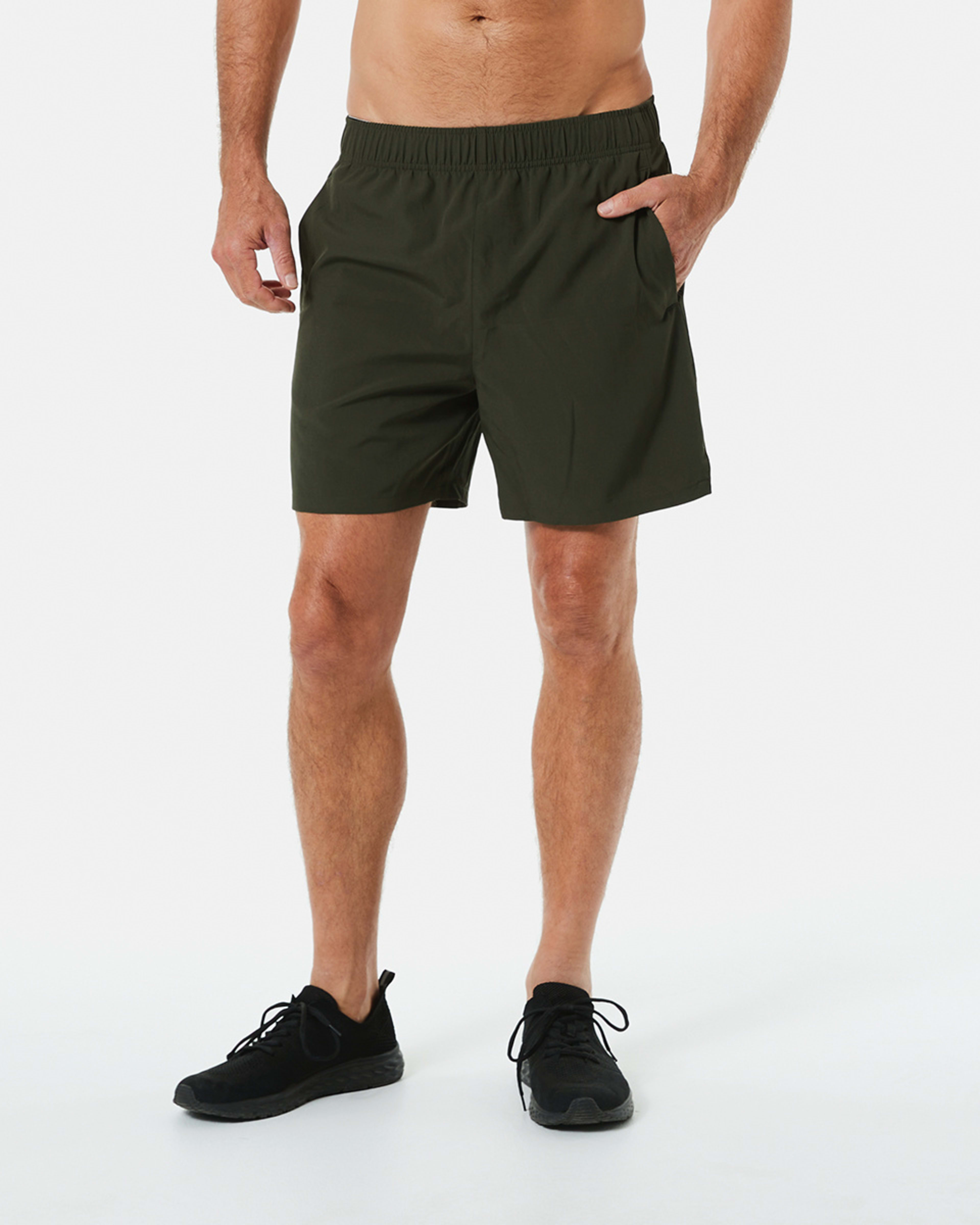 6 Active Mens Woven Stretch Shorts Khaki, 6 of 8