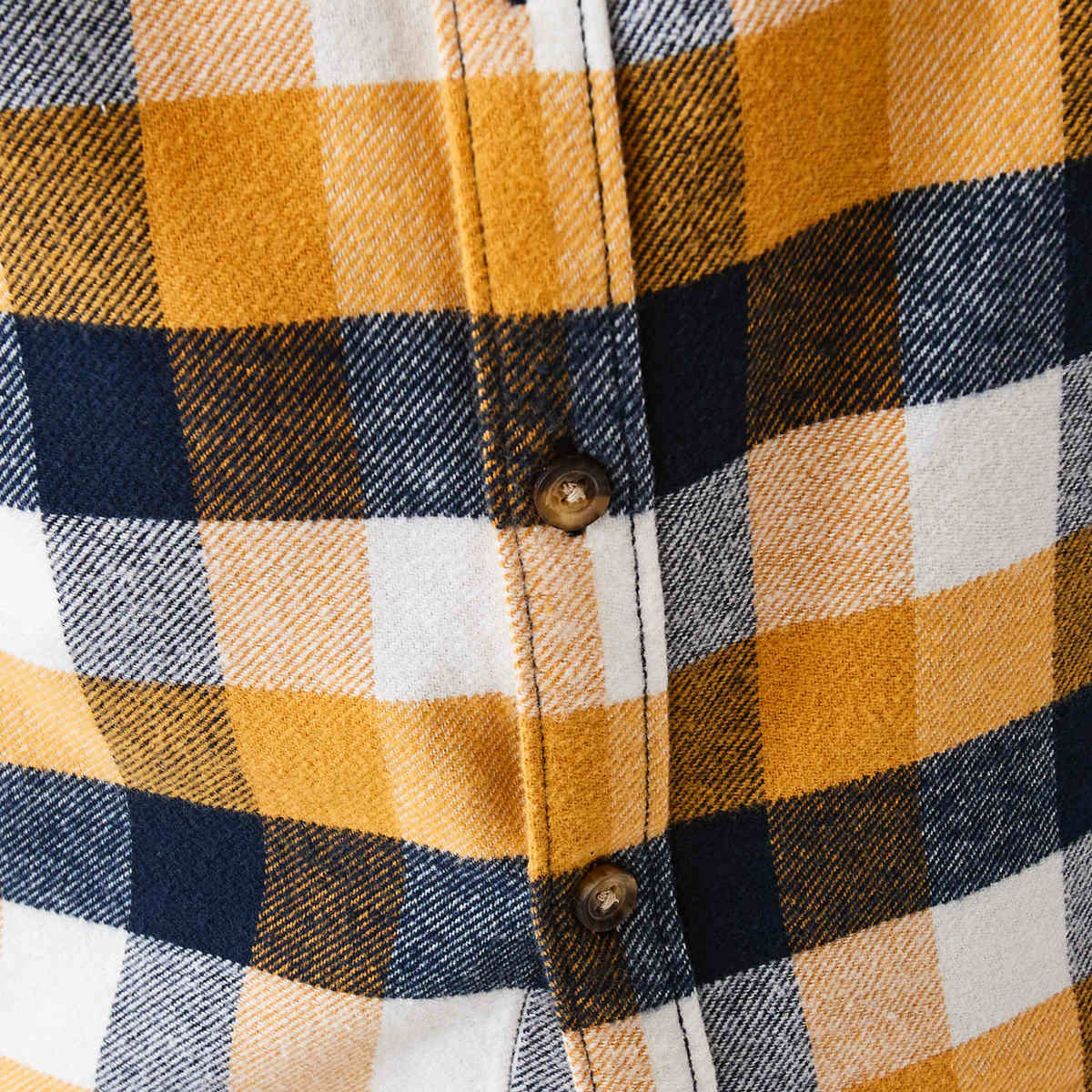 6 Long Sleeve Flannel Shirt Beige Chck, 6 of 10