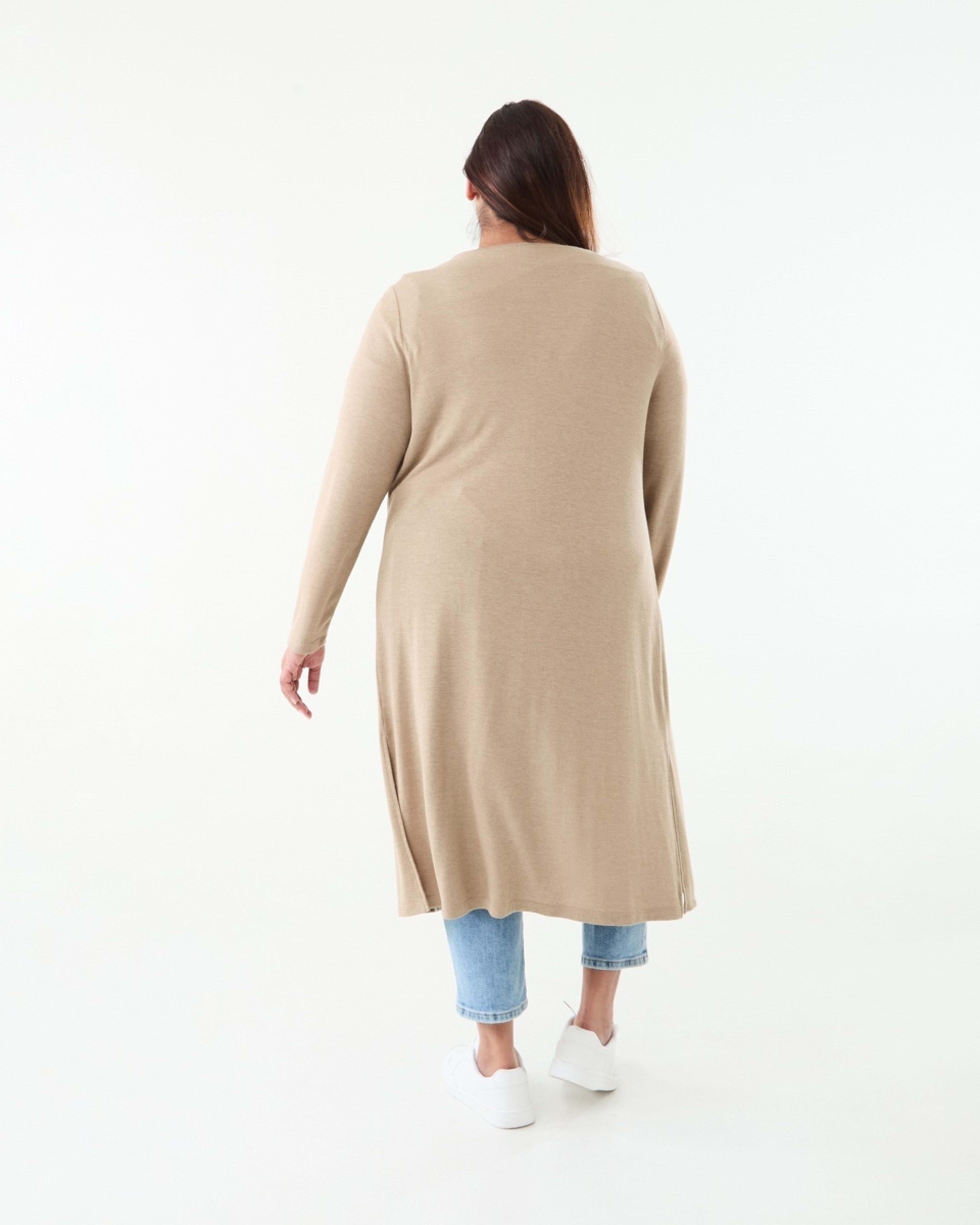 3 Curve Longline Pocket Cardigan Sandstone, 3 of 6
