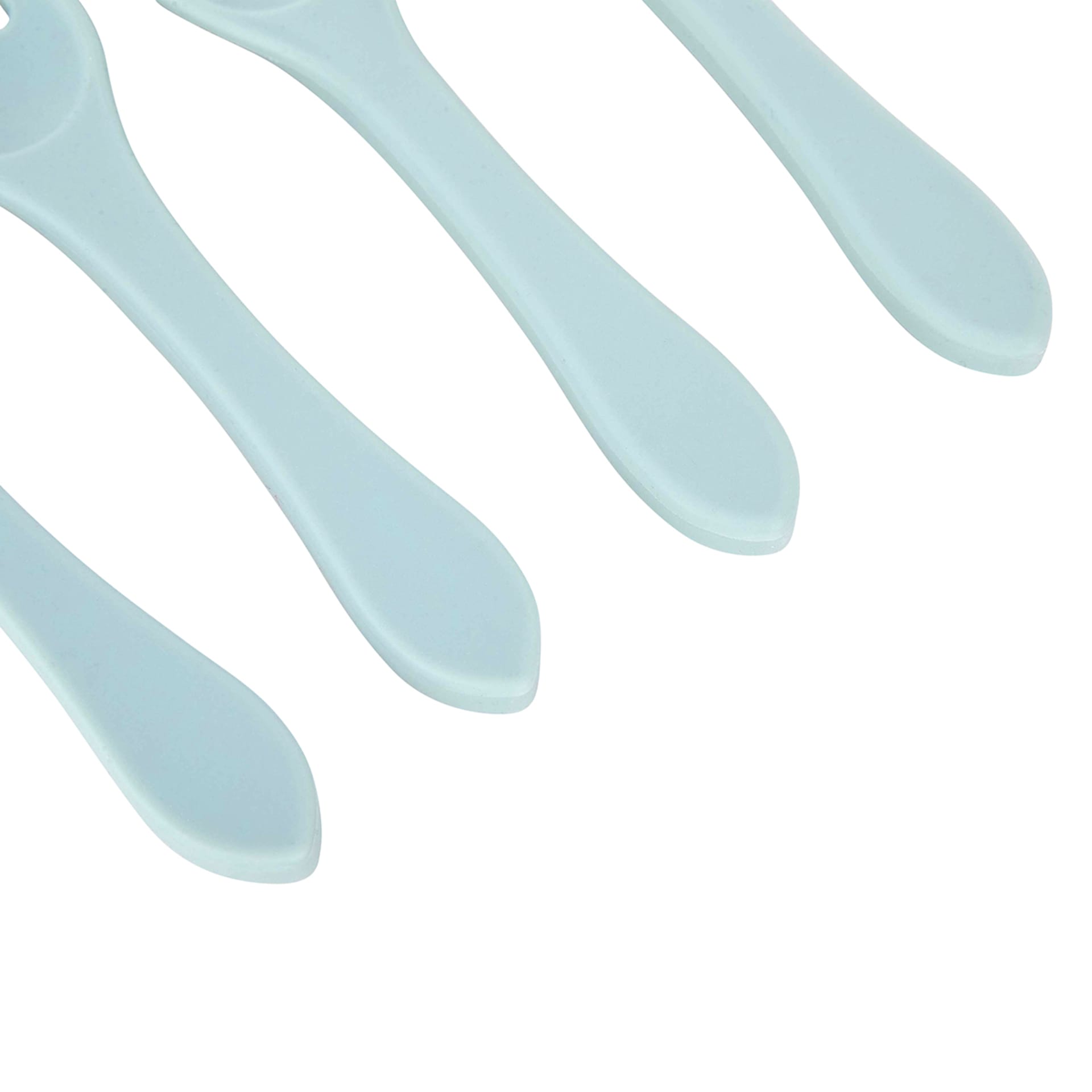 4 Piece Silicone Spoon & Fork Set Teal Kmart