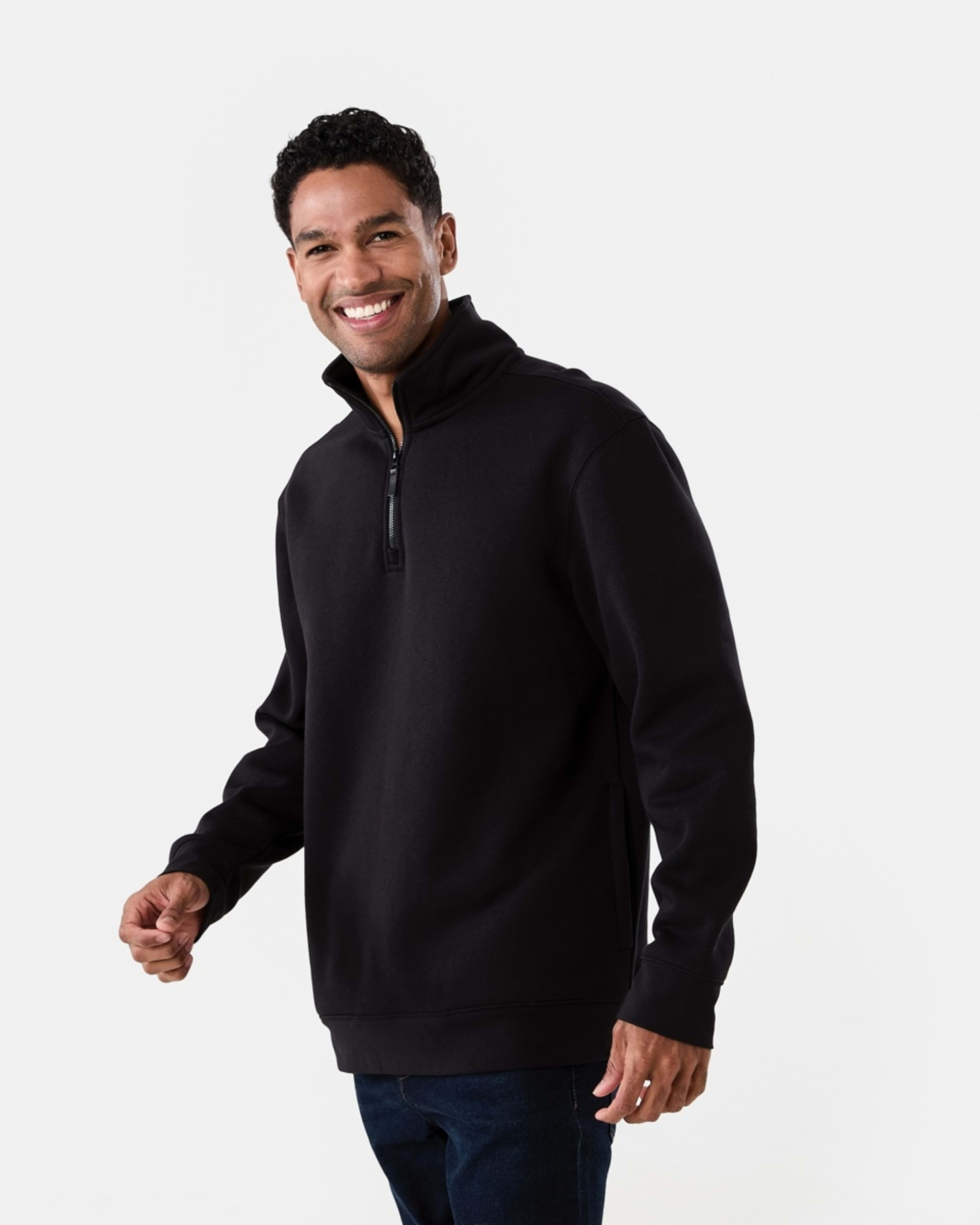 2 1/4 Zip Sweatshirt Black, 2 of 6