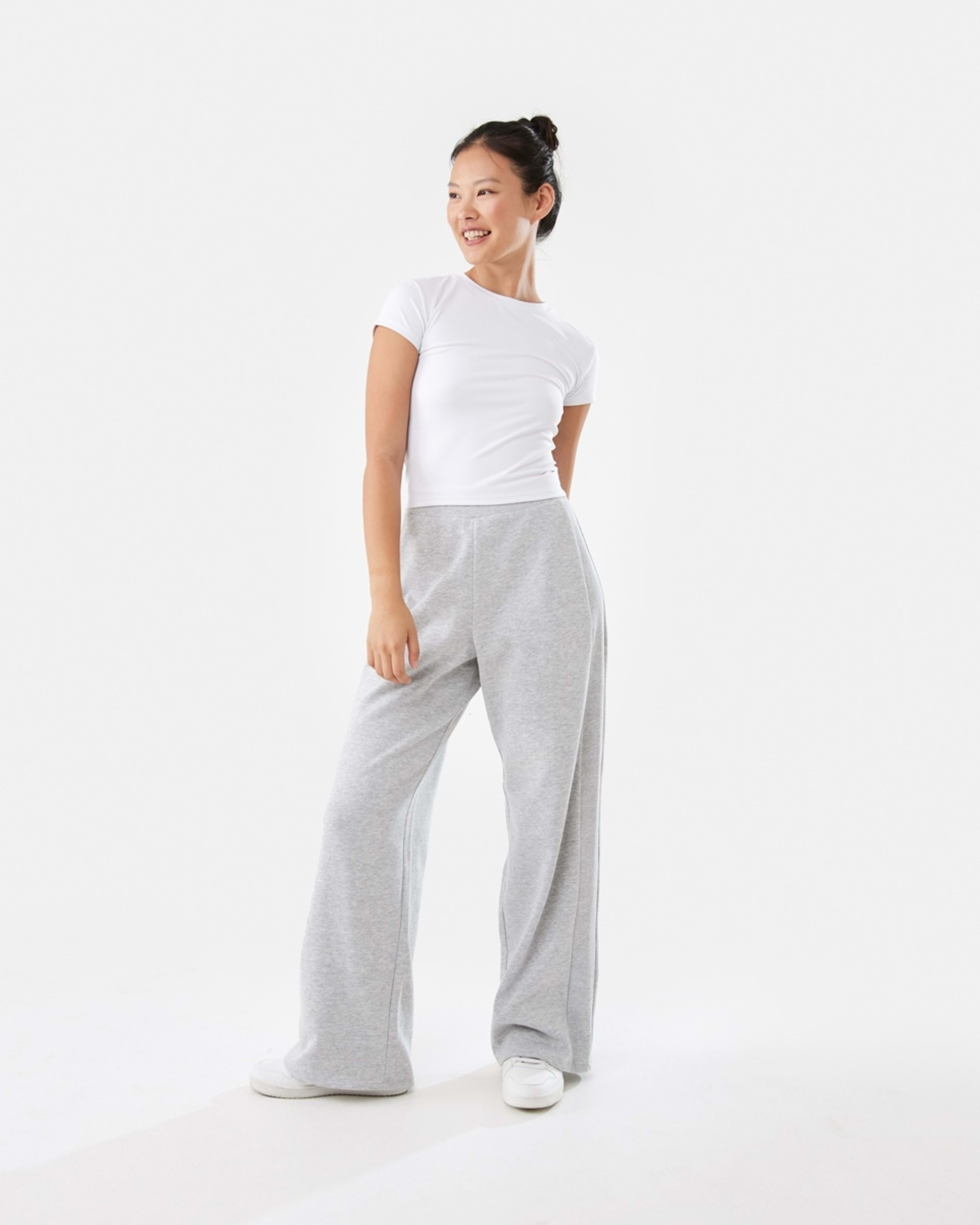 2 Active Womens Straight Leg Panel Trackpants Grey Marle, 2 of 6