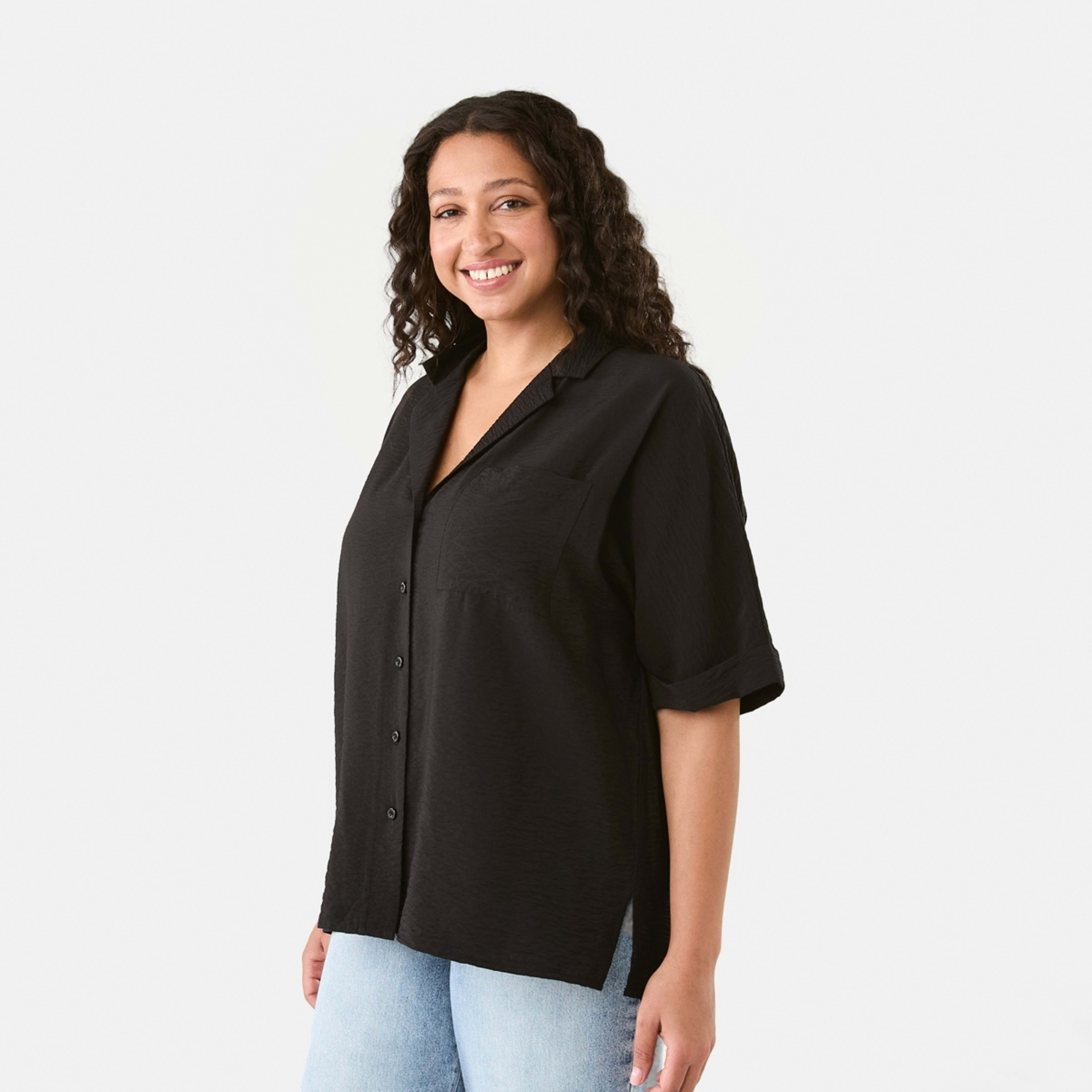 2 Short Dolman Sleeve Shirt Black, 2 of 8