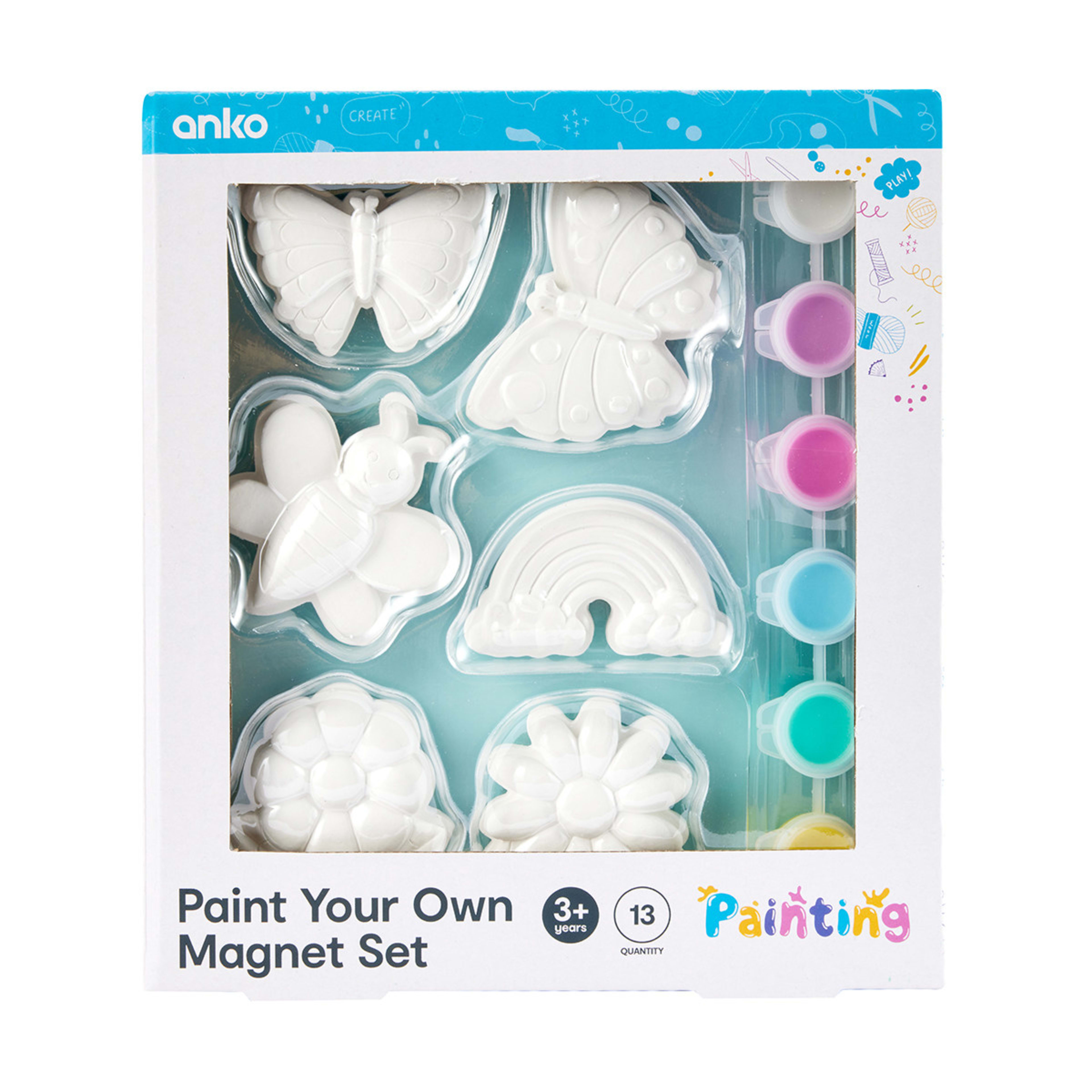 13 Piece Paint Your Own Magnet Set