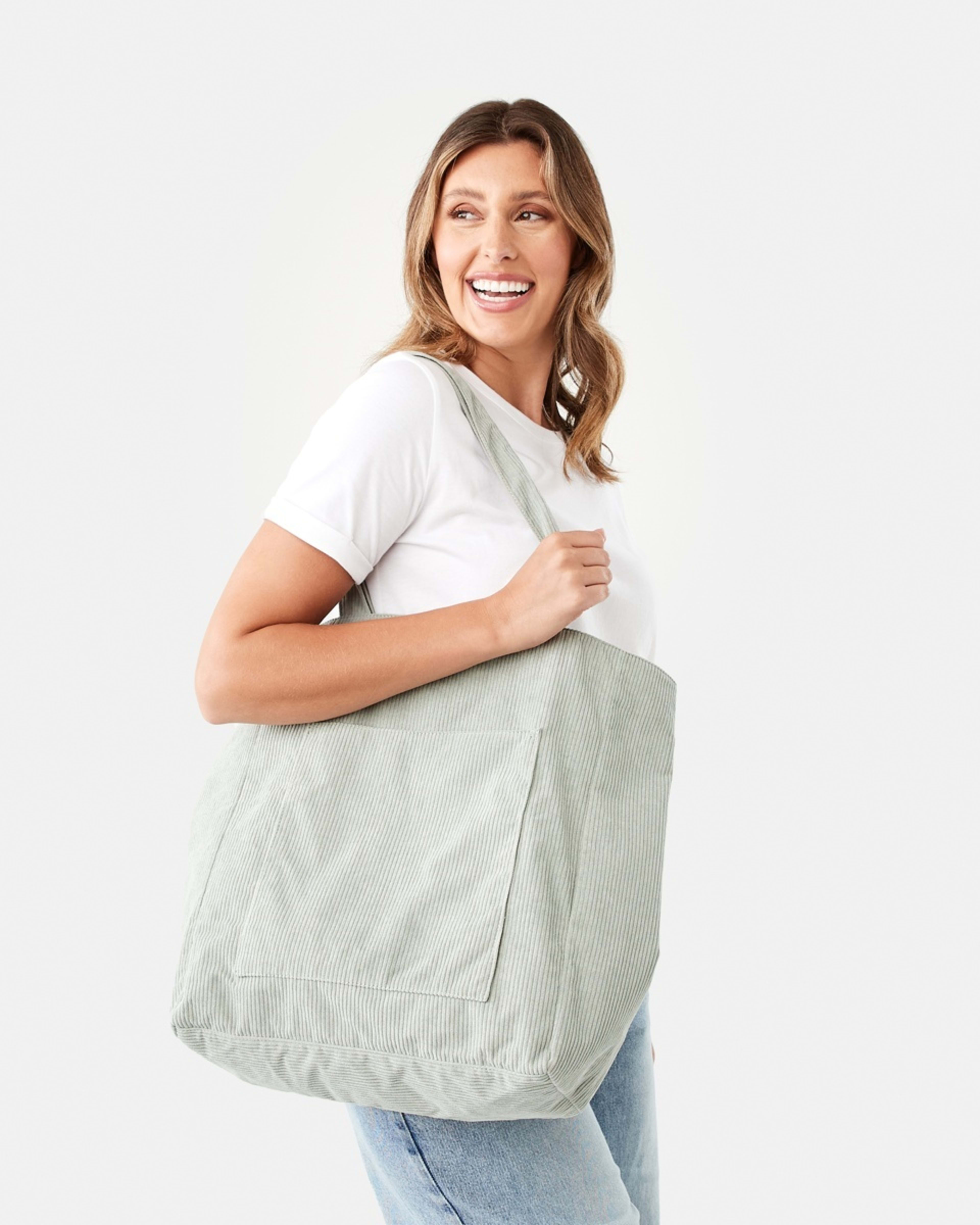 5 Corduroy Tote Bag Soft Khaki, 5 of 5